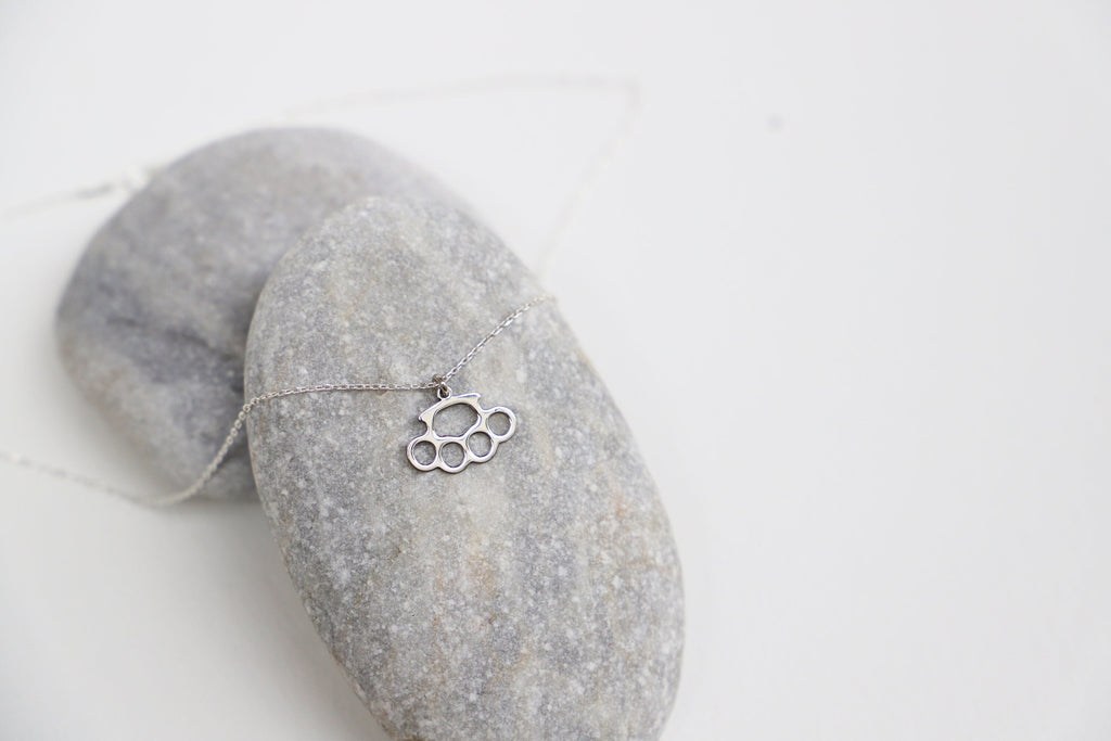 Silver Knuckle Necklace | Gold-Filled Men's Fist Pendant | Minimalist Schlaging Design