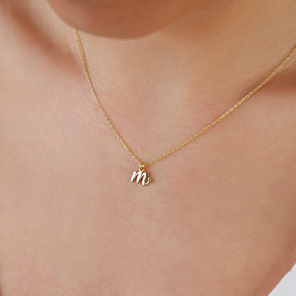 Tiny Initial Heart Necklace | Custom Dainty Pendant in Sterling Silver