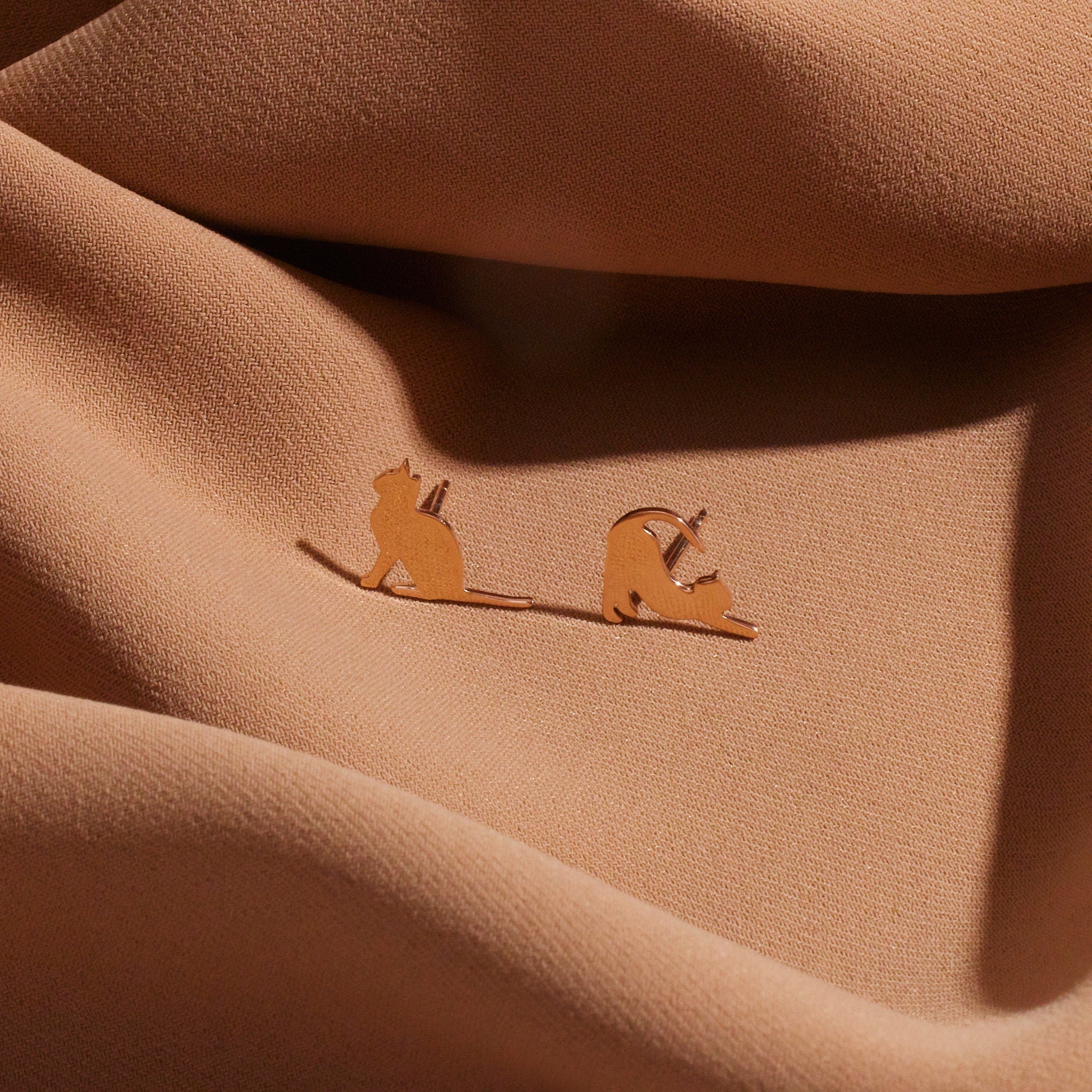 Pawfectly Crafted Sterling Silver Cat Stud Earrings
