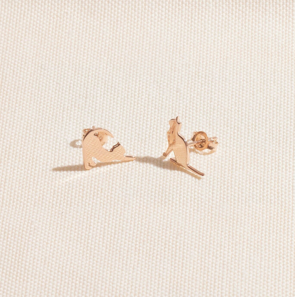 Pawfectly Crafted Sterling Silver Cat Stud Earrings