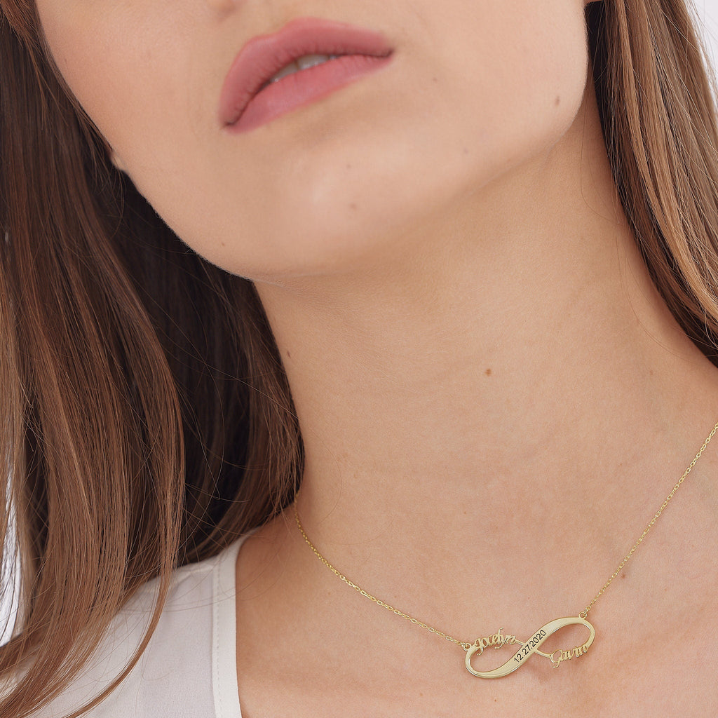 Eternal Charm Infinity Name Necklace | Custom Birthstone Jewelry for Women | Personalized Elegance