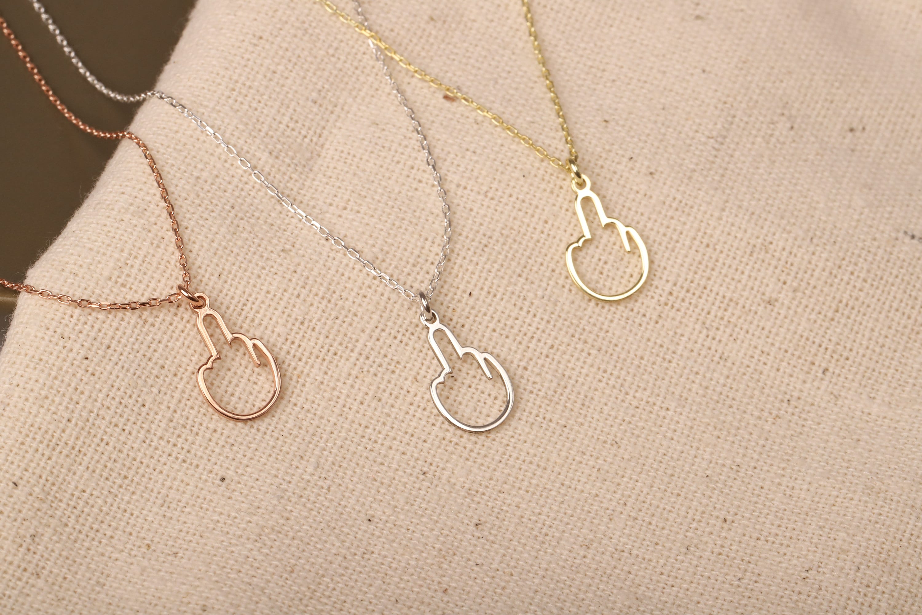 Tiny Middle Finger Jewelry | Silver Minimalist Pendant | Bold Charm for Best Friends