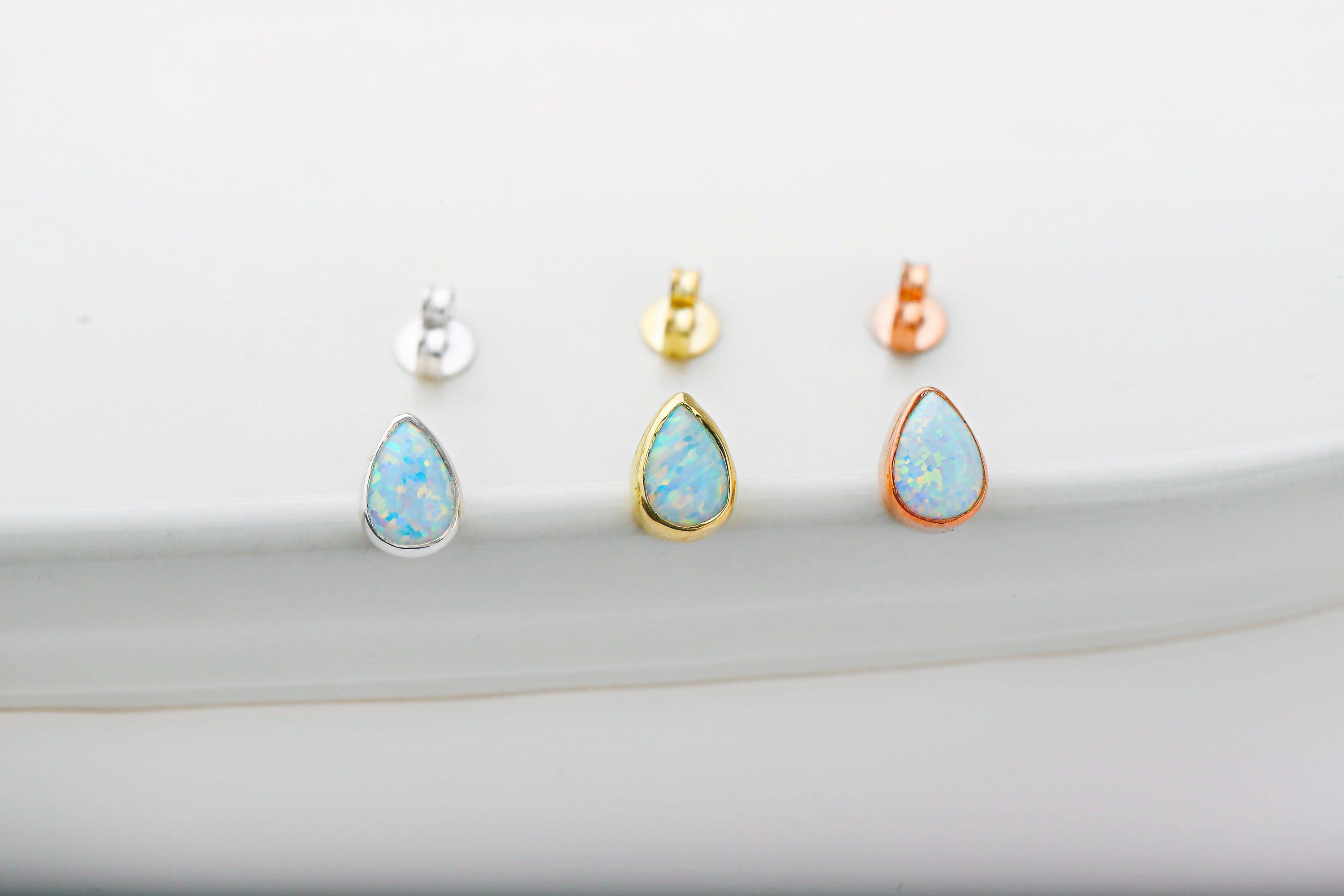 Elegant Jewel Opal Teardrop Earrings - Dazzling Iridescent Glow