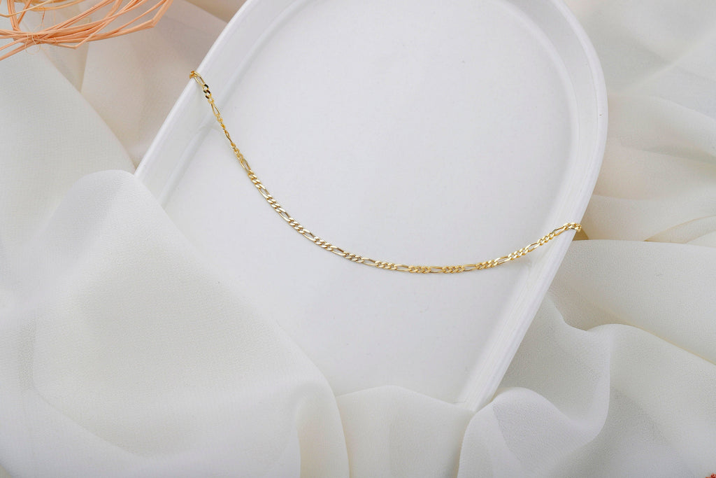 Figaro Chain Necklace - Stunning 14K Gold &amp; Sterling Silver Jewelry for Everyday Elegance