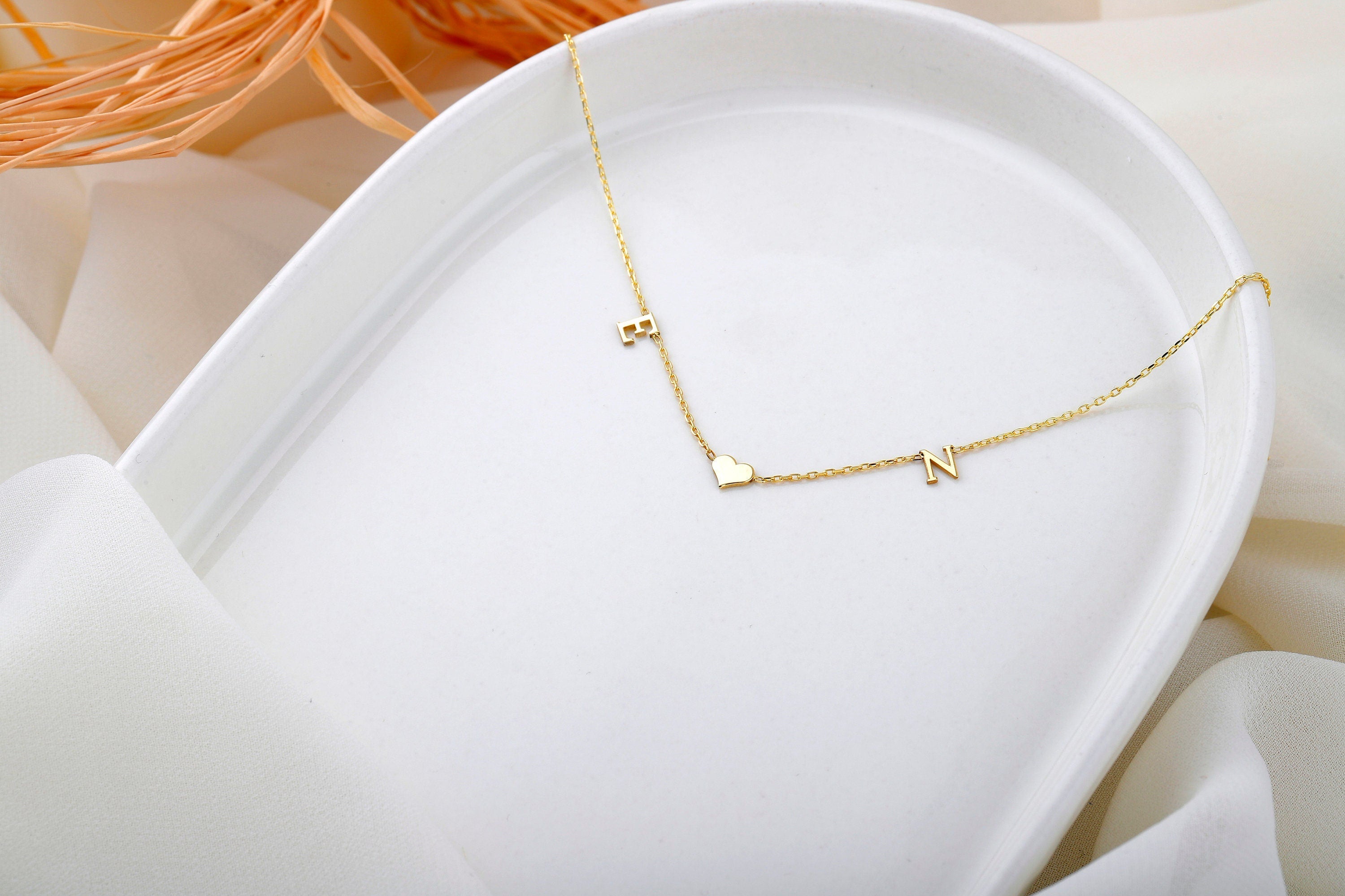 Heartfelt Initials Necklace | Custom Double Initial & Heart Design