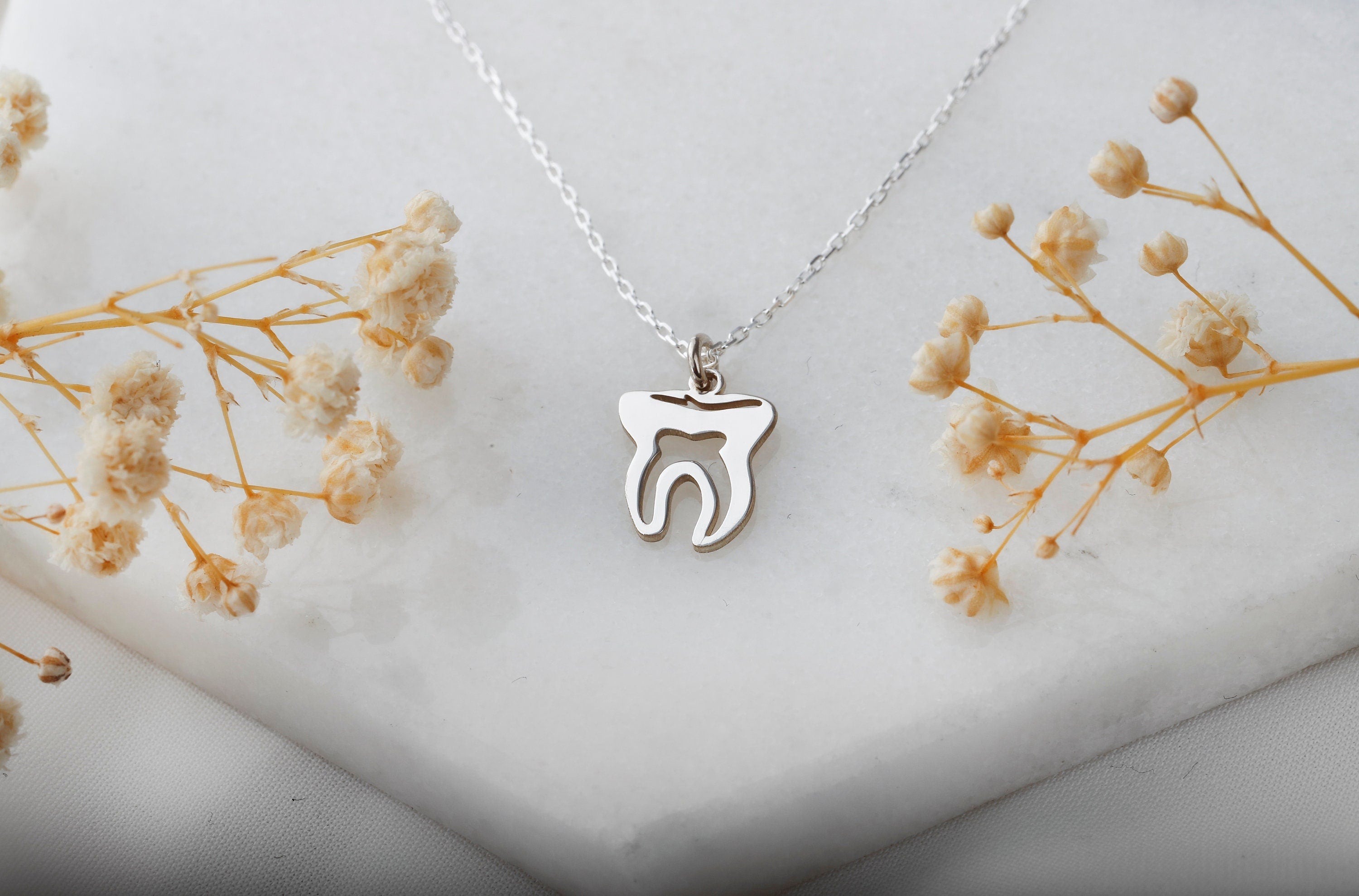 Tiny Tooth Necklace | Delicate Dental Pendant for Hygienists & Dentists | Perfect Gift for Dental Assistants