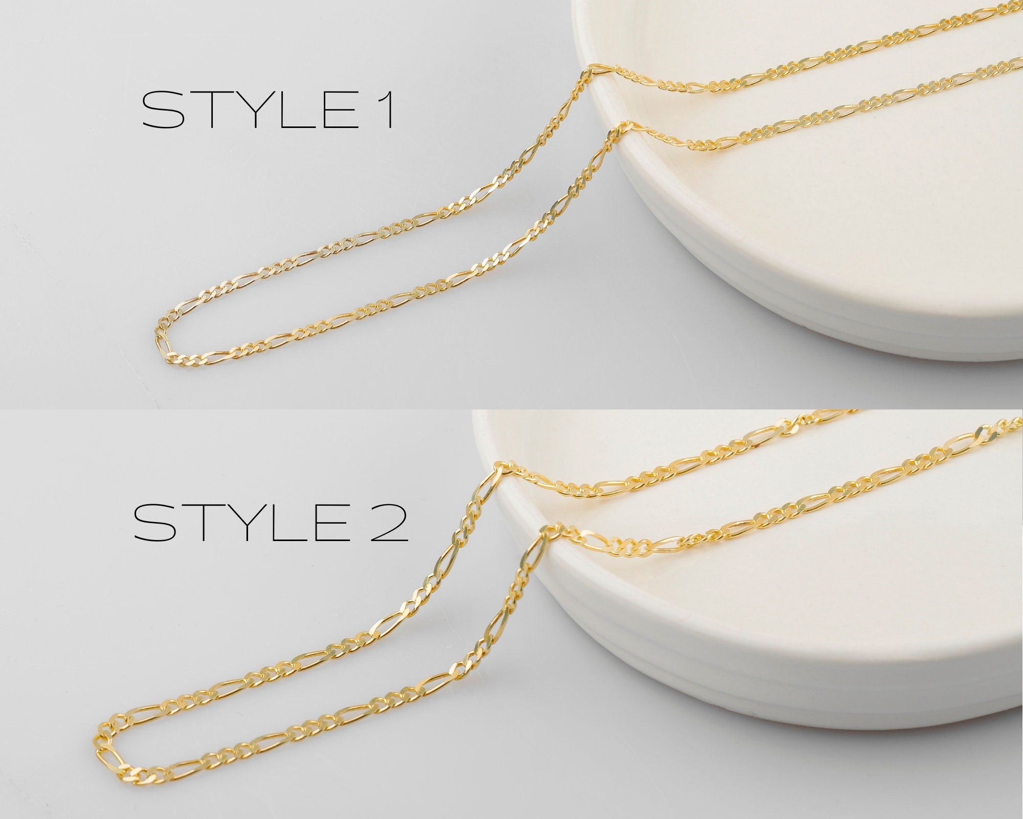 Figaro Chain Necklace - Stunning 14K Gold &amp; Sterling Silver Jewelry for Everyday Elegance
