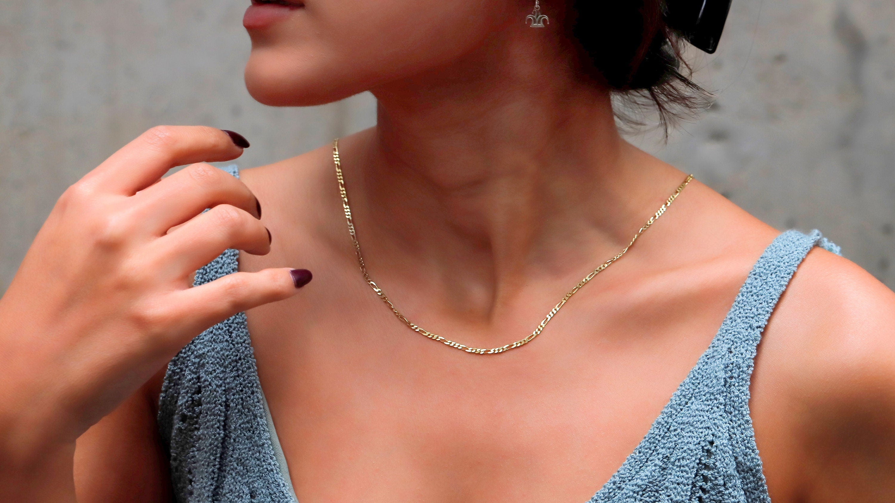 Figaro Chain Necklace - Stunning 14K Gold &amp; Sterling Silver Jewelry for Everyday Elegance