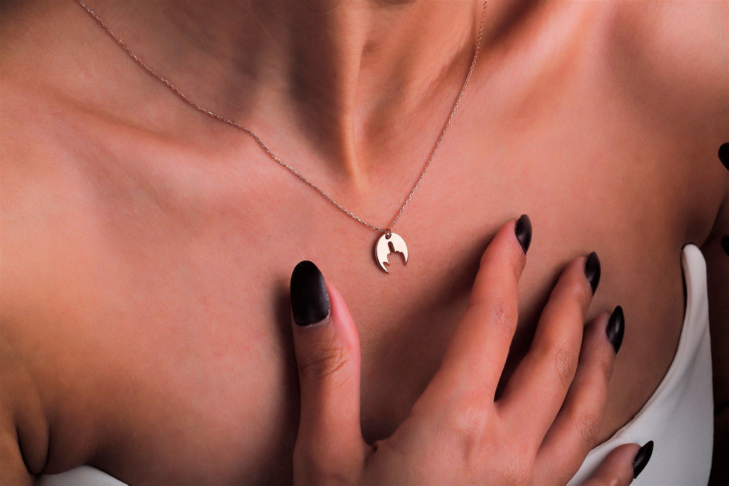 14K Gold Middle Finger Necklace - Bold Charm for Unapologetic Self-Expression