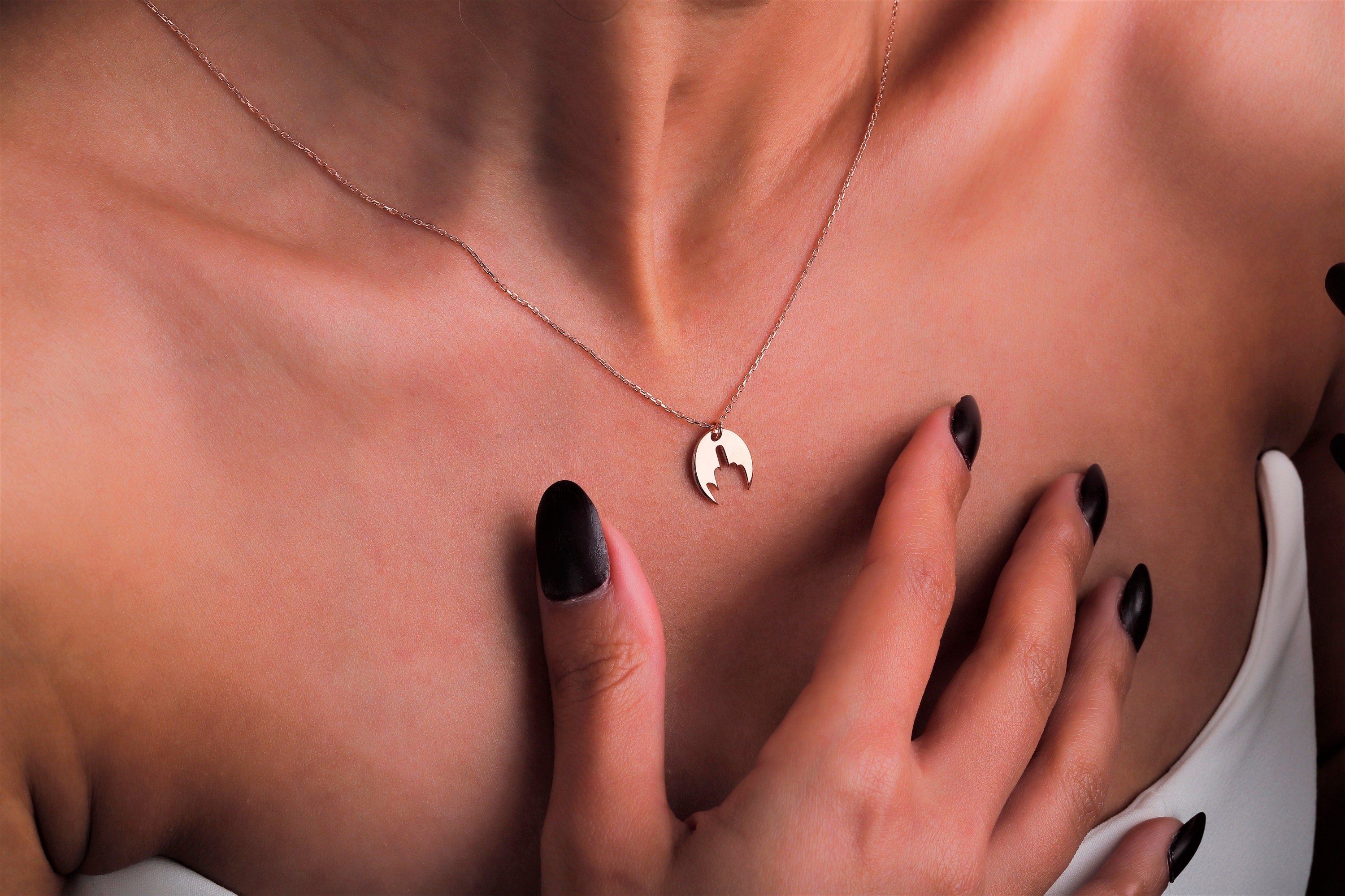 14K Gold Middle Finger Necklace - Bold Charm for Unapologetic Self-Expression
