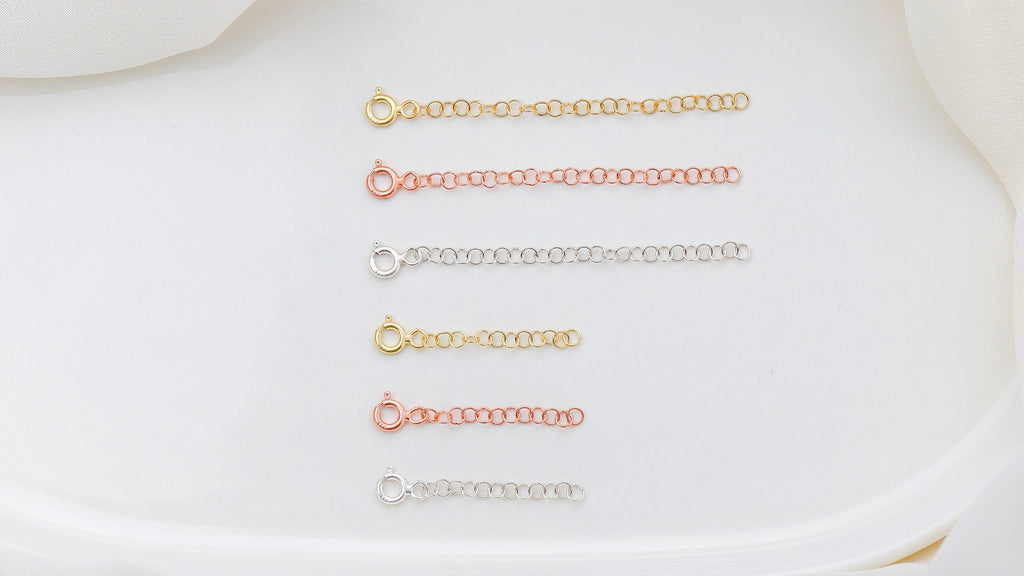 Adjustable Chain Extender for Necklaces & Bracelets - 925 Sterling Silver