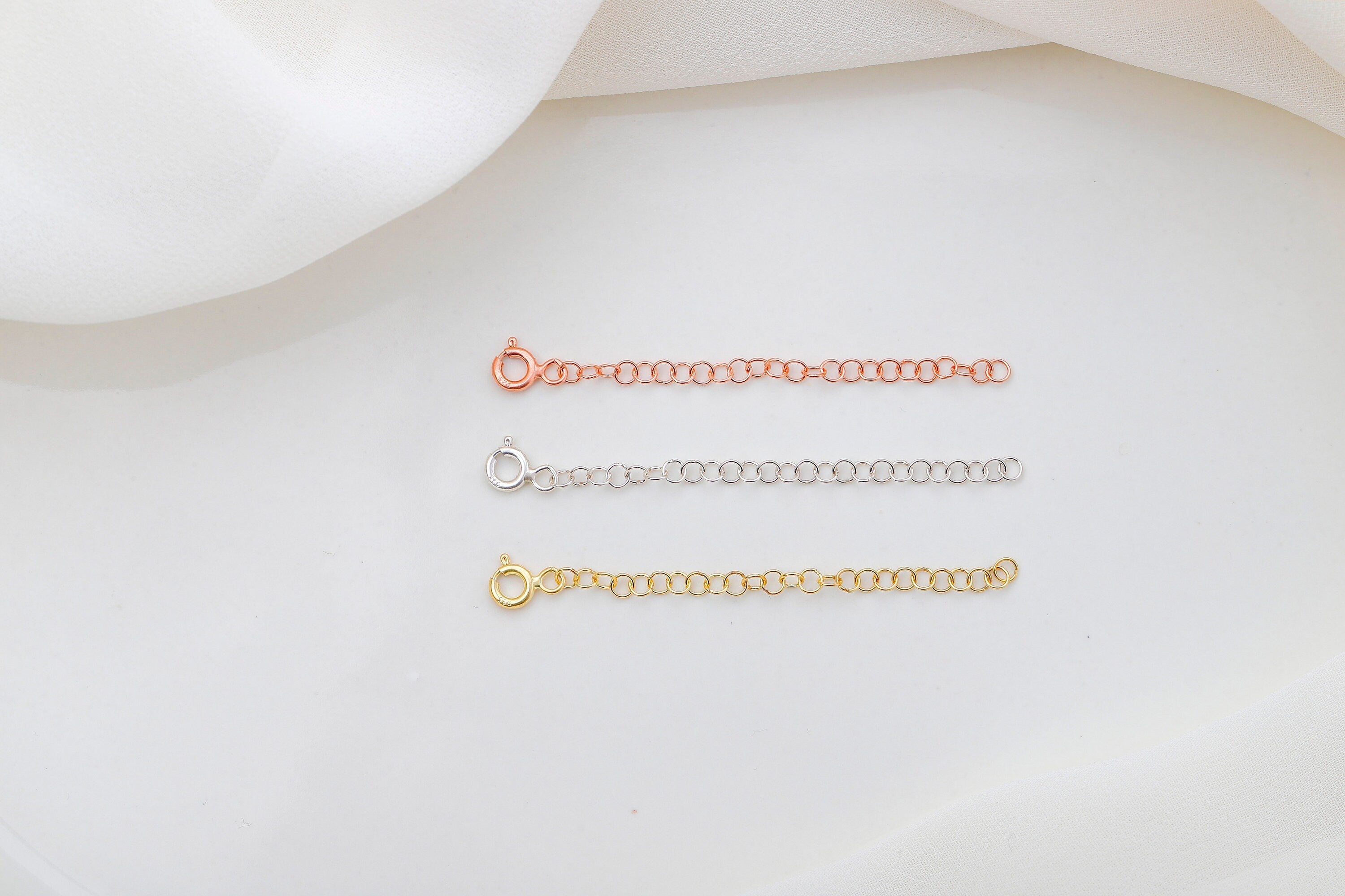 Adjustable Chain Extender for Necklaces & Bracelets - 925 Sterling Silver