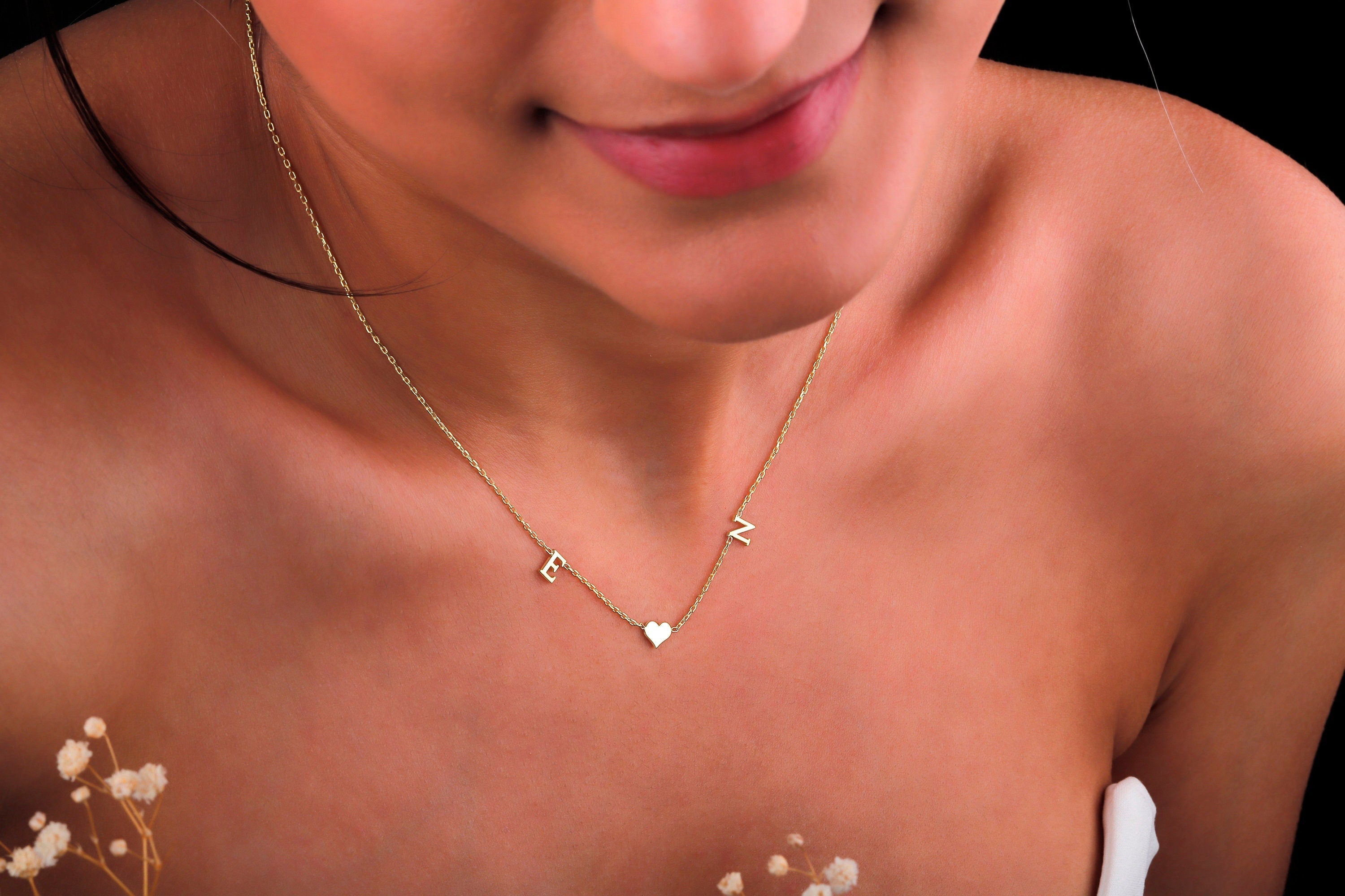 Heartfelt Initials Necklace | Custom Double Initial & Heart Design
