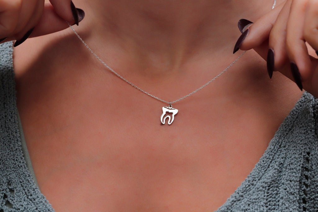 Tiny Tooth Necklace | Delicate Dental Pendant for Hygienists & Dentists | Perfect Gift for Dental Assistants