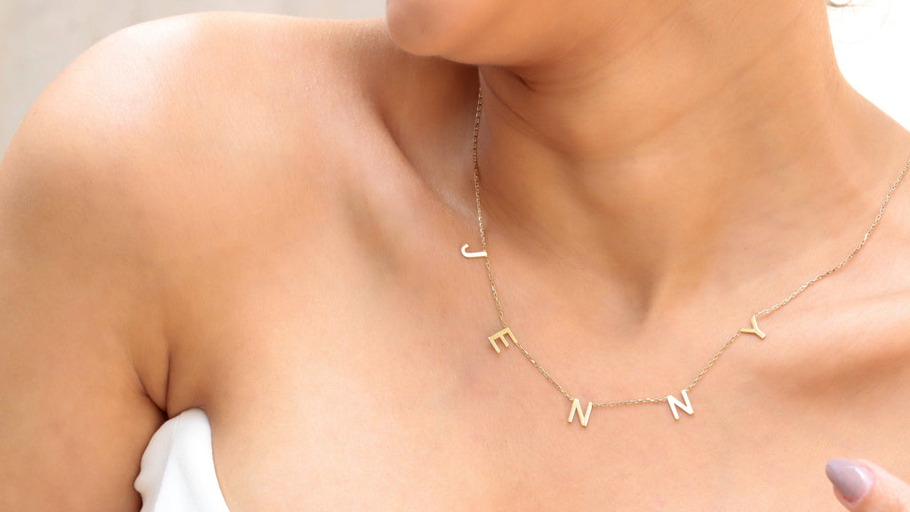 Personalized Initial Letter Necklace - Dazzling Customizable Jewelry for Unique Expression