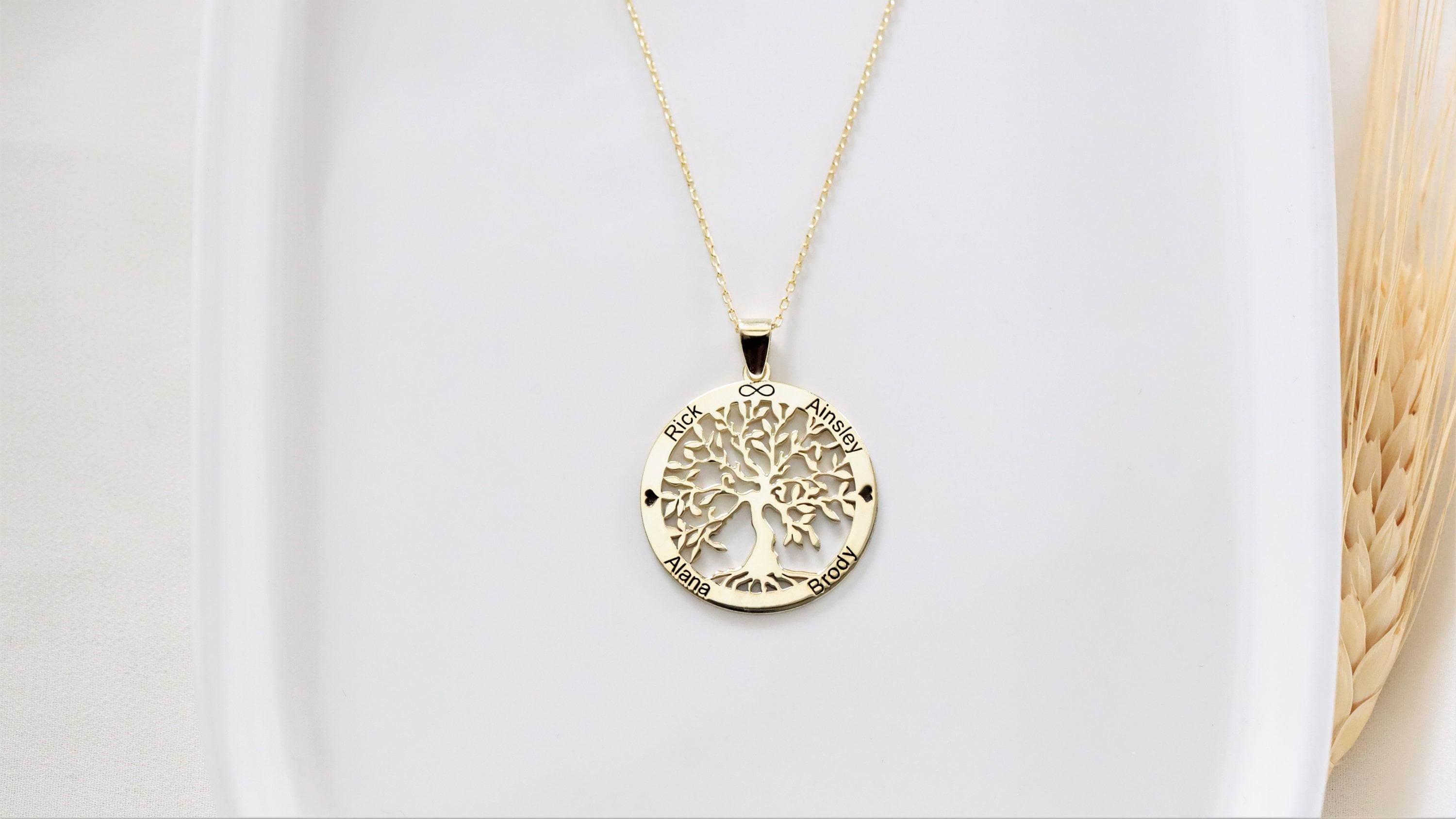 Tree of Life Necklace | Custom Family Birthstone Jewelry | Personalized Family Name Gift