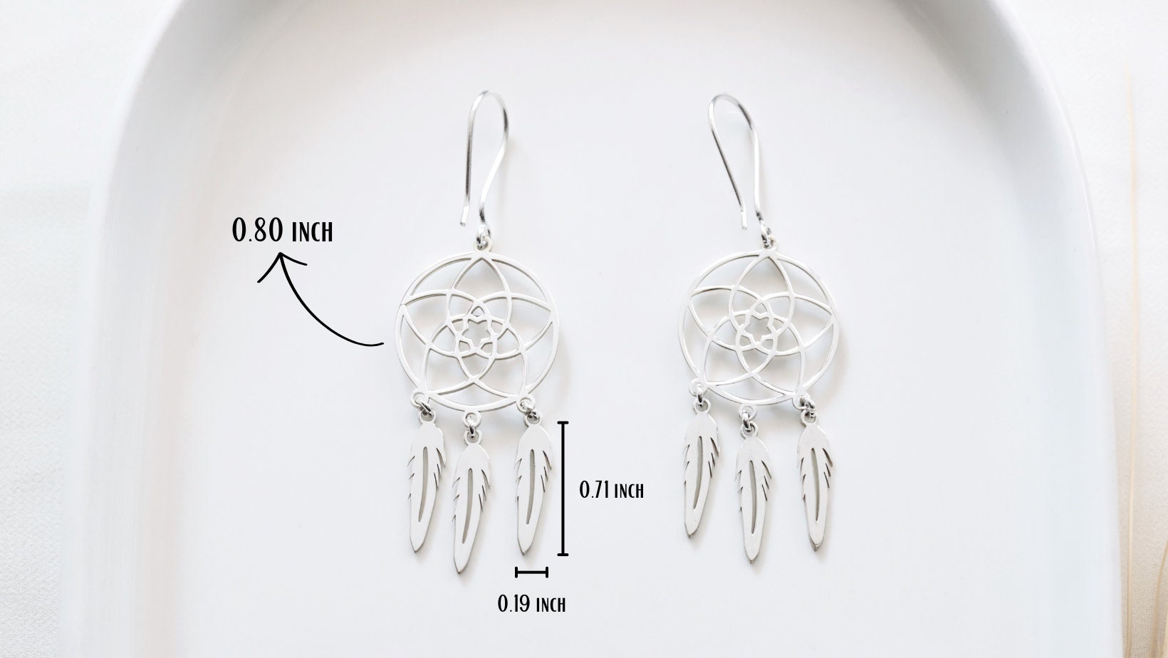 Dreamcatcher Earrings - 14K Gold Dangle Design