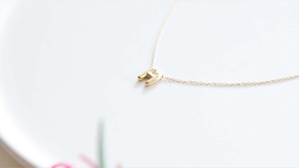 Custom Puff Letter Necklace - Unique 3D Balloon Pendant in 925 Sterling Silver