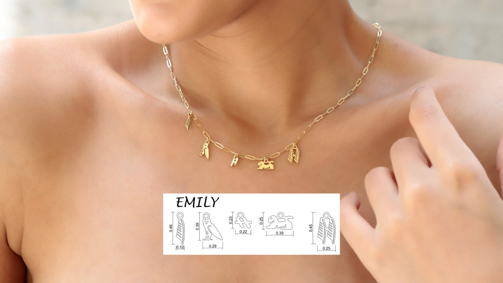 Elysian Jewelry Personalized Hieroglyphics Necklace