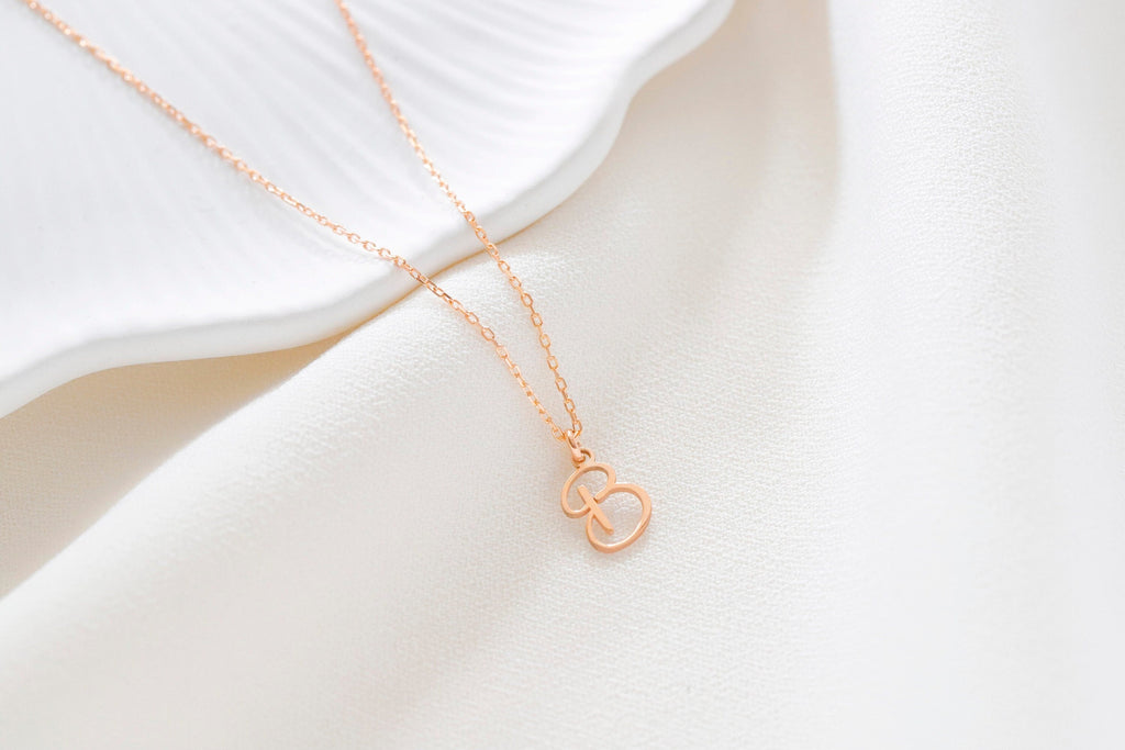Personalized Cursive Initial Necklace | Custom Sterling Silver & 18K Gold Jewelry | Unique Gifts for Her