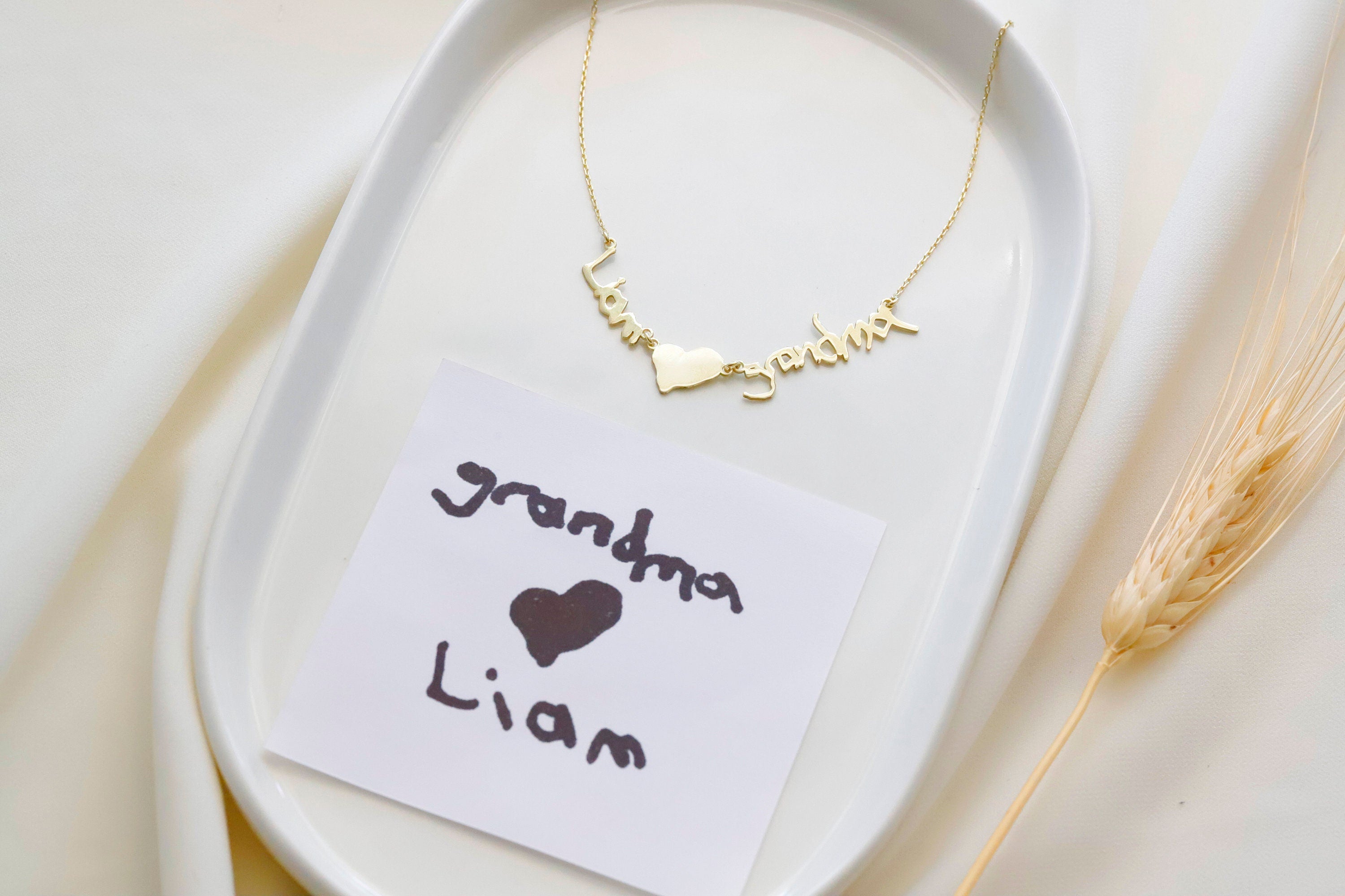Custom Handwriting Necklace by SilverGoldandRose
