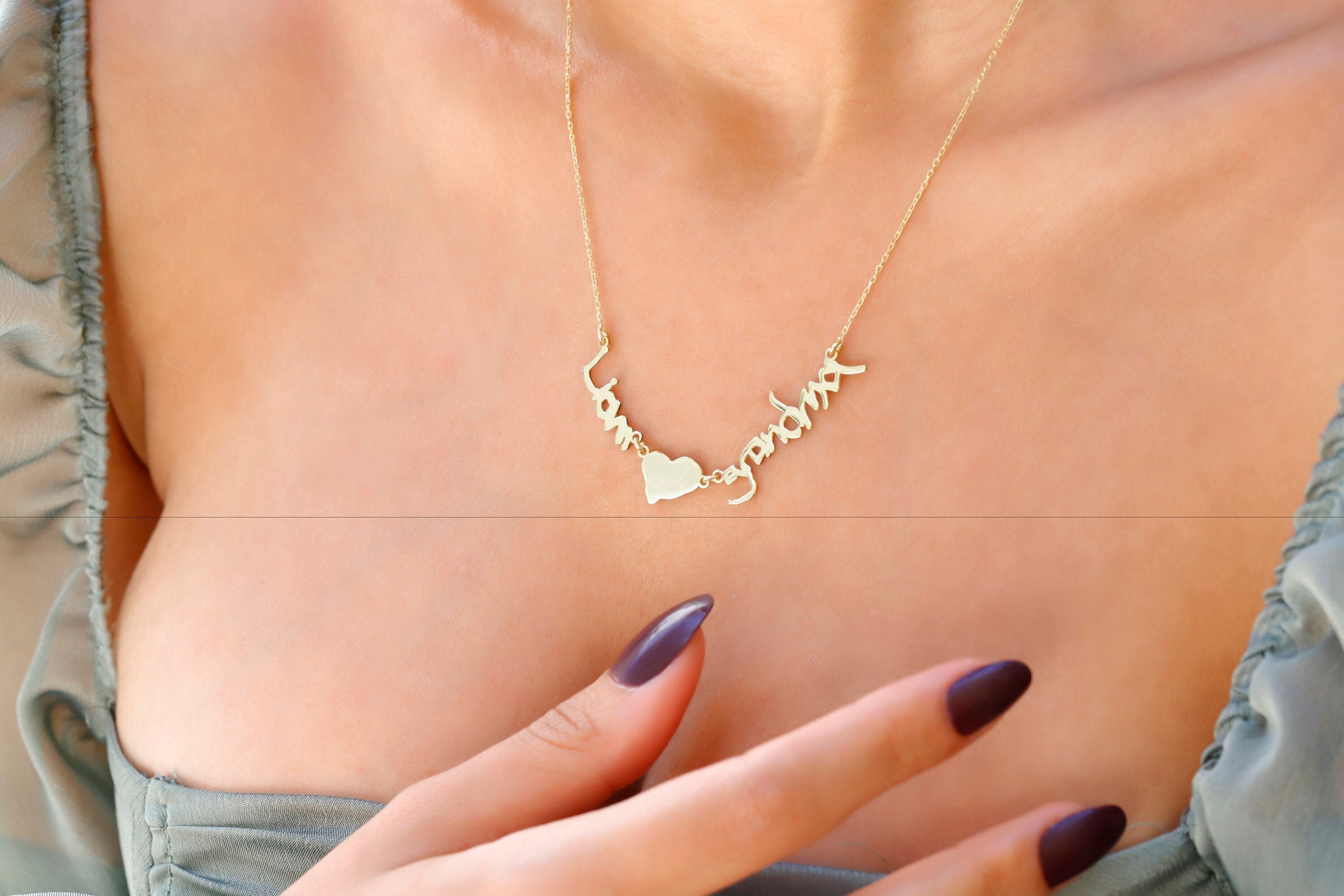 Custom Handwriting Necklace by SilverGoldandRose