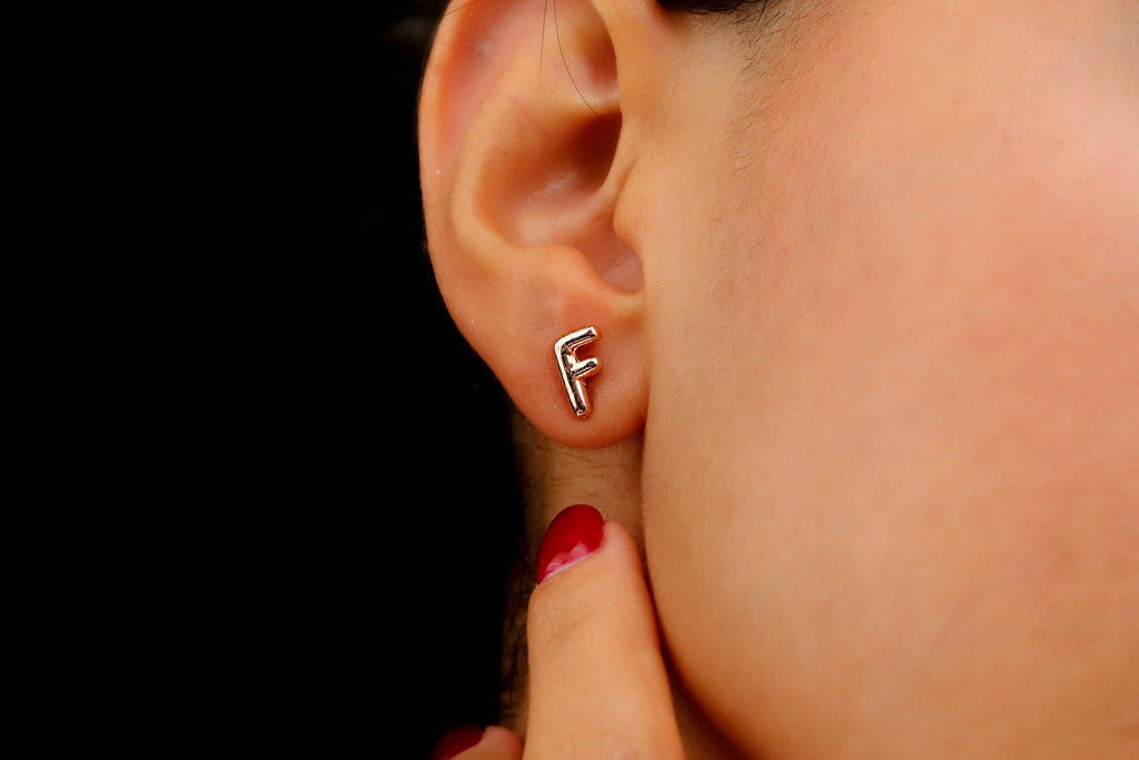 Bubble Pop Jewelry 3D Initial Stud Earrings - Dainty Balloon Letter Design for a Fun, Personalized Touch