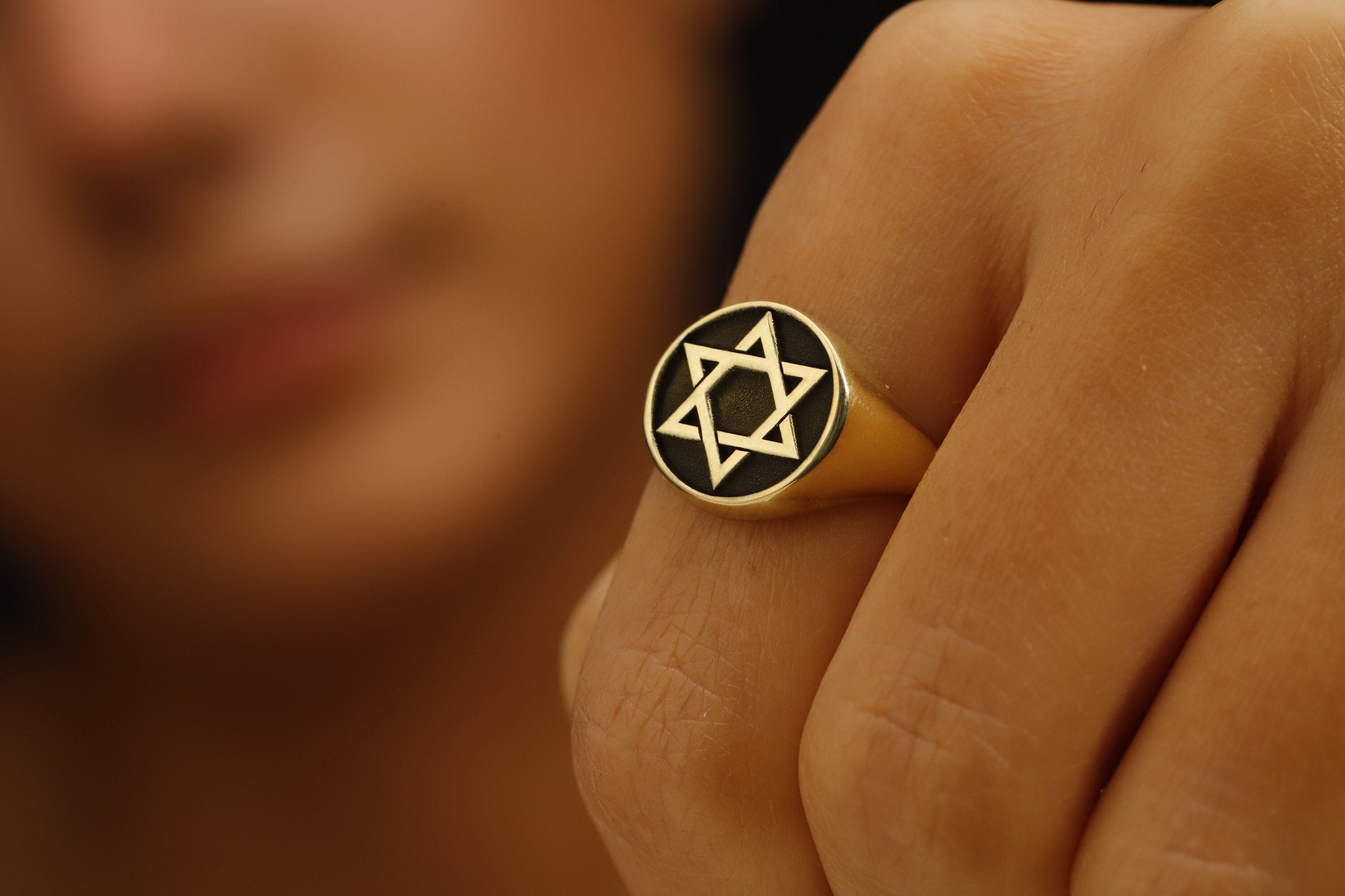 Magen David Engraved Signet Ring | Stunning Star of David Design