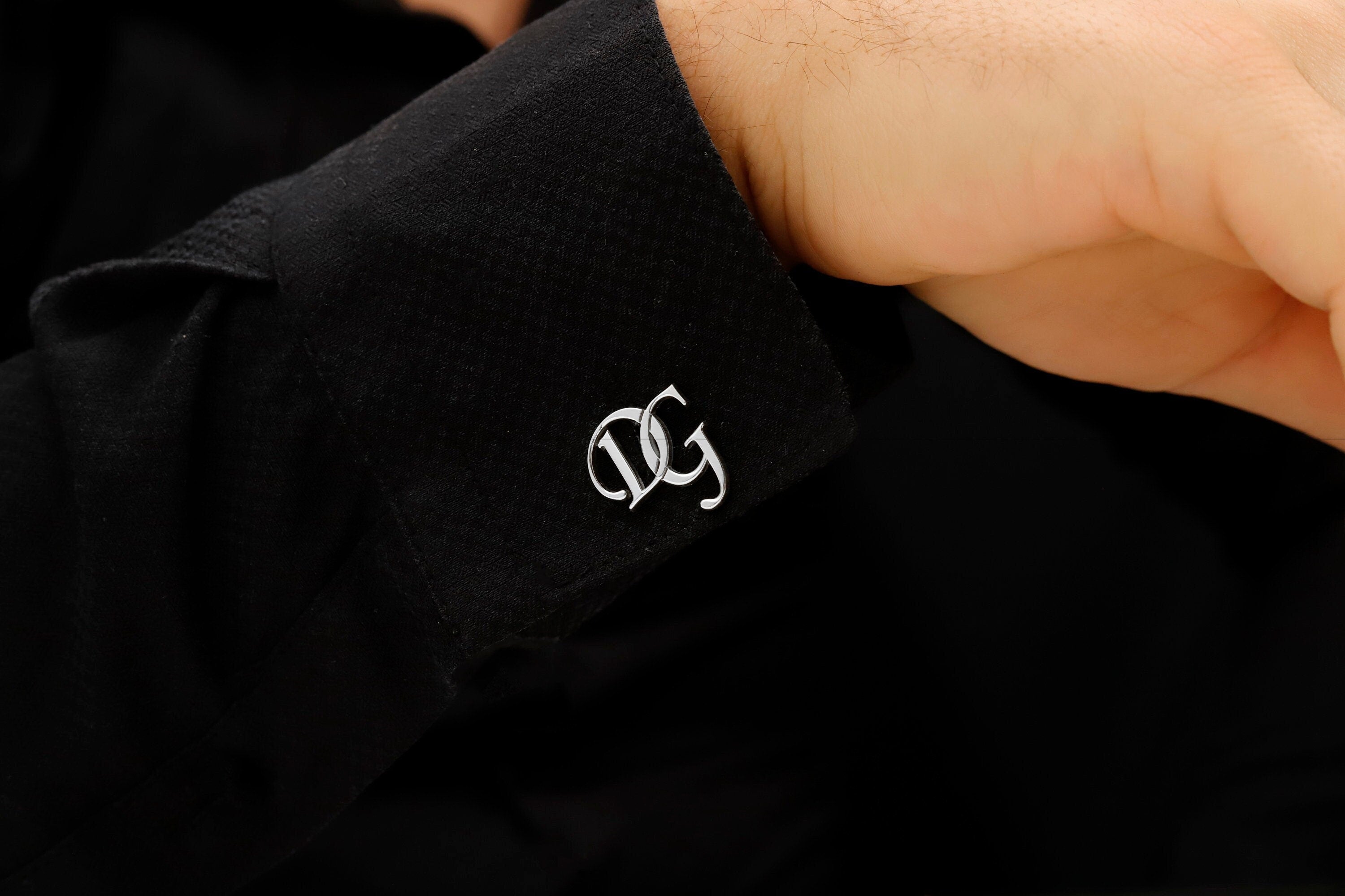 Personalized Unique Letters Cufflinks in 925 Sterling Silver