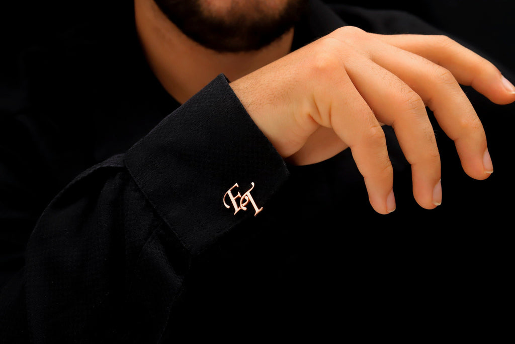 Personalized Unique Letters Cufflinks in 925 Sterling Silver