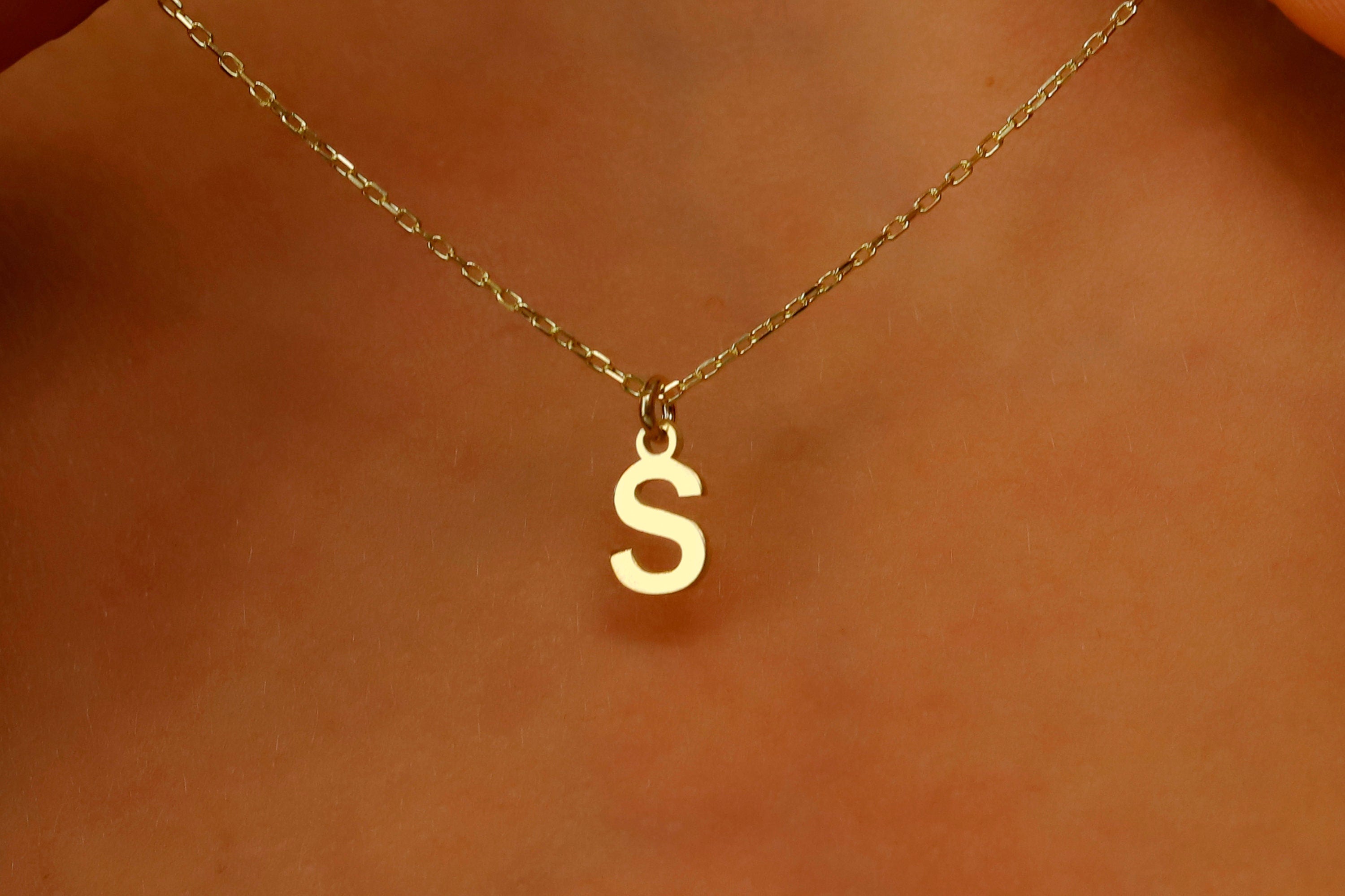 Initial Charm Necklace | Customizable Letter Jewelry for Women | Unique Personalized Gift