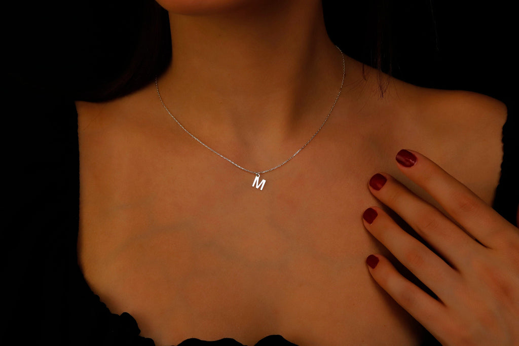 Initial Charm Necklace | Customizable Letter Jewelry for Women | Unique Personalized Gift