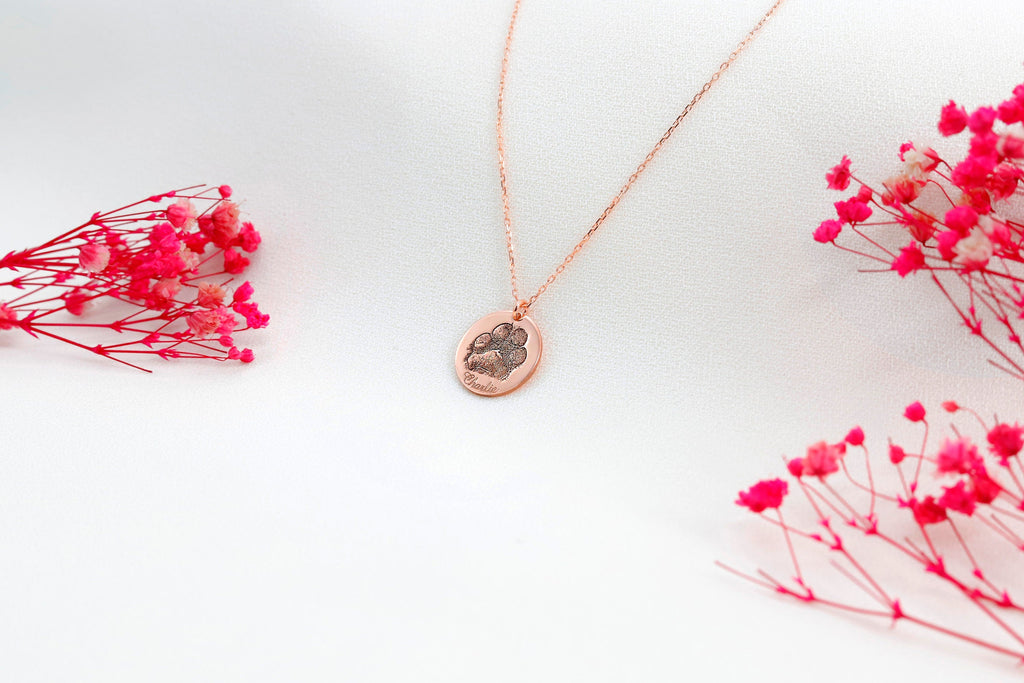 Personalized Pet Paw Print Necklace | Perfect Gift for Dog & Cat Lovers
