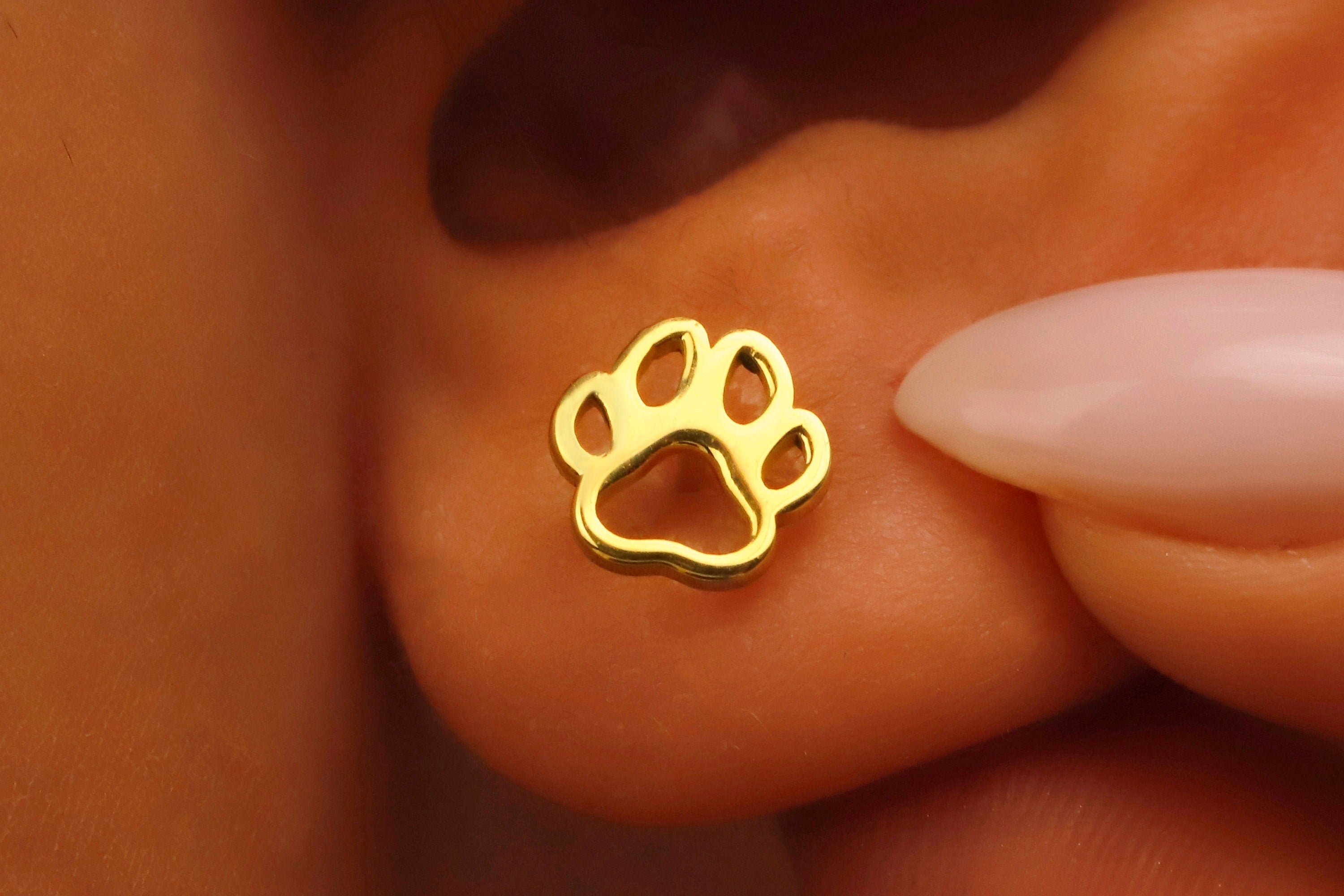 Pawfect Paws Sterling Silver Paw Print Stud Earrings - Celebrate Your Love for Pets