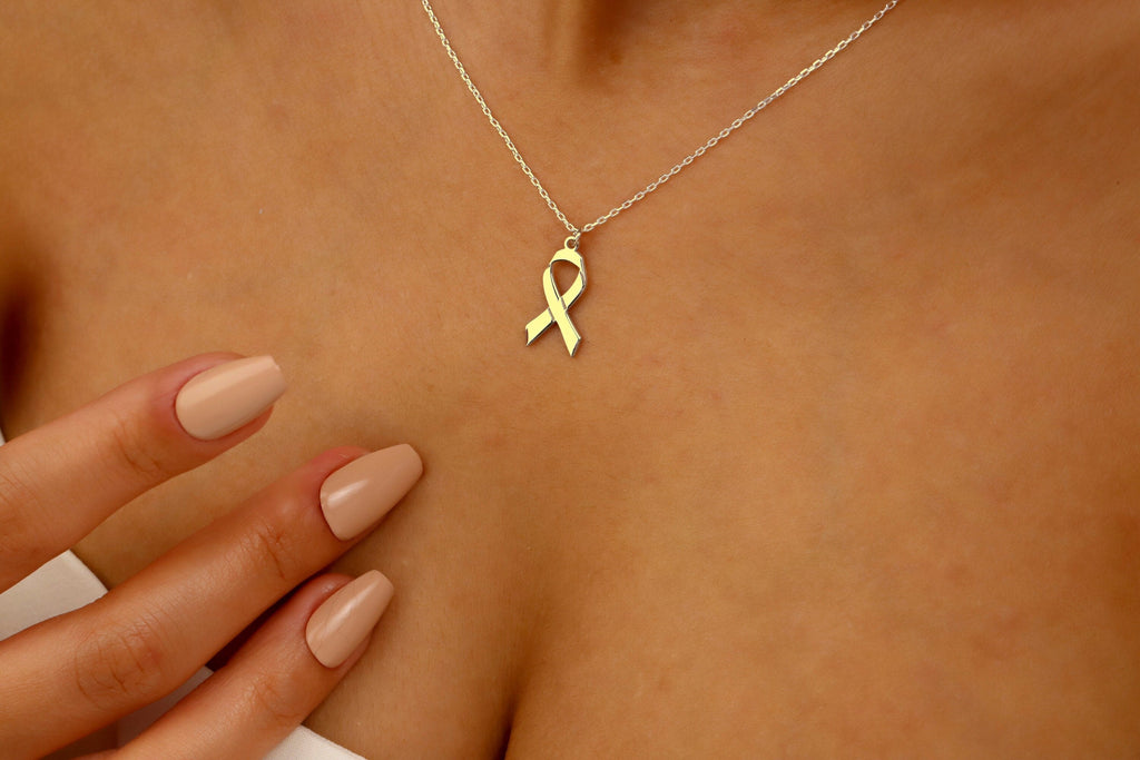 Ribbon Necklace | Elegant Symbol of Breast Cancer Awareness