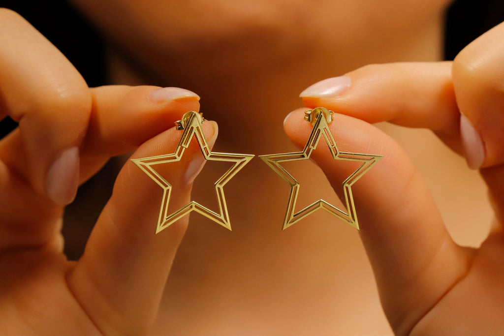 Starry Elegance Ear Jacket Earrings - Dazzling Sterling Silver Design