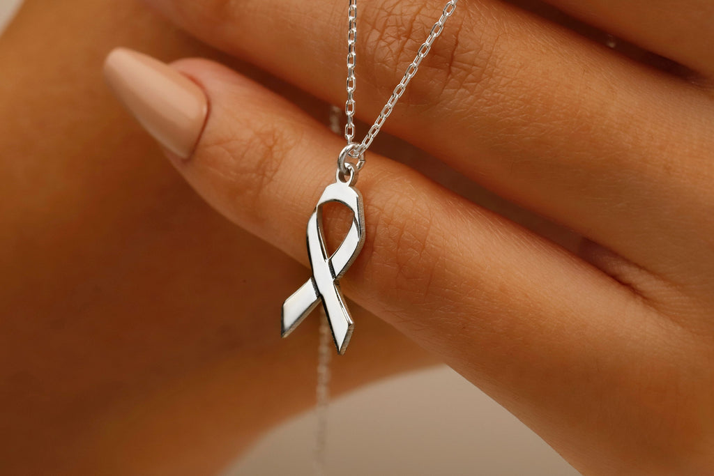 Ribbon Necklace | Elegant Symbol of Breast Cancer Awareness