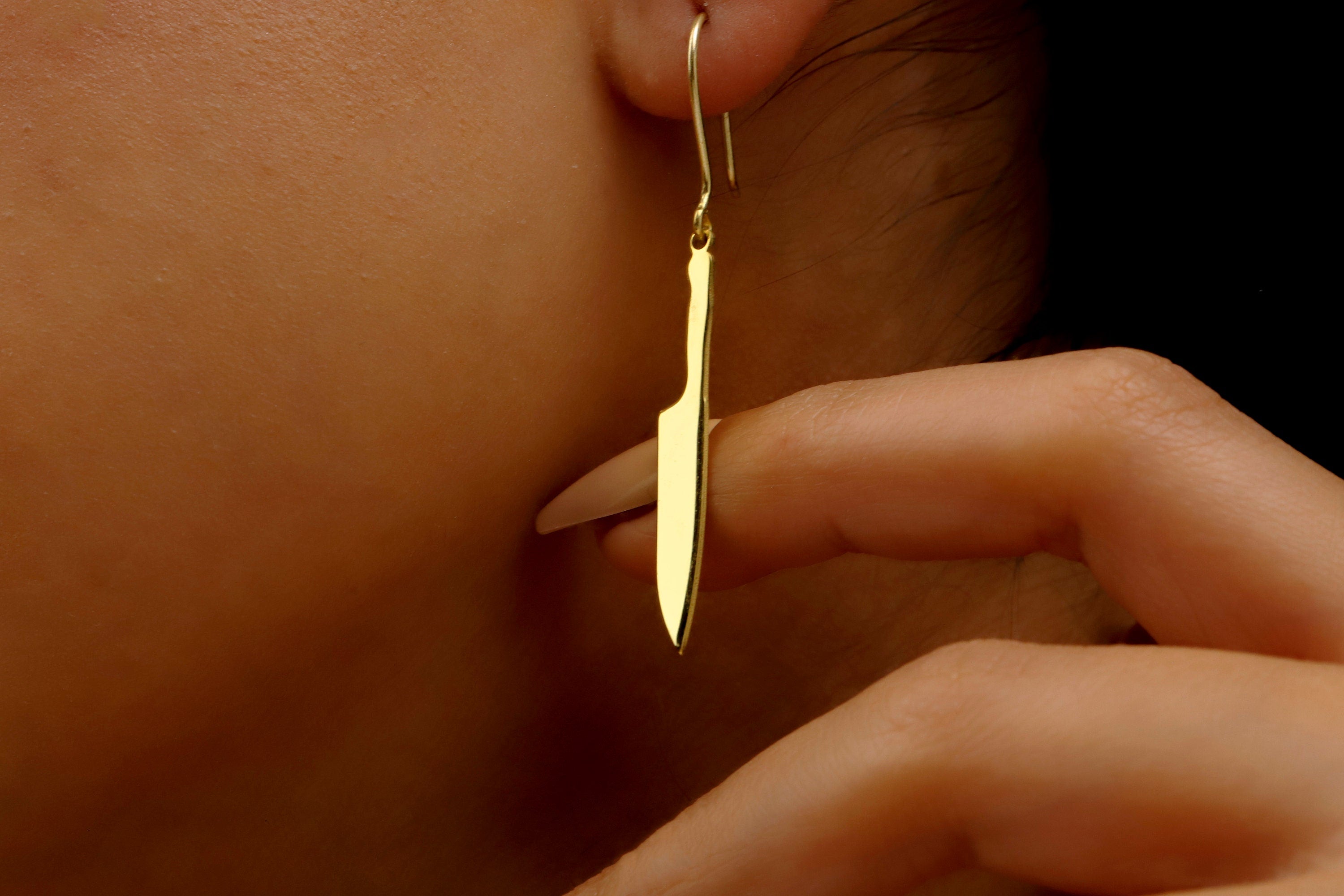 Knife Dagger Earrings Jewelry Gifts in 925 Sterling Silver