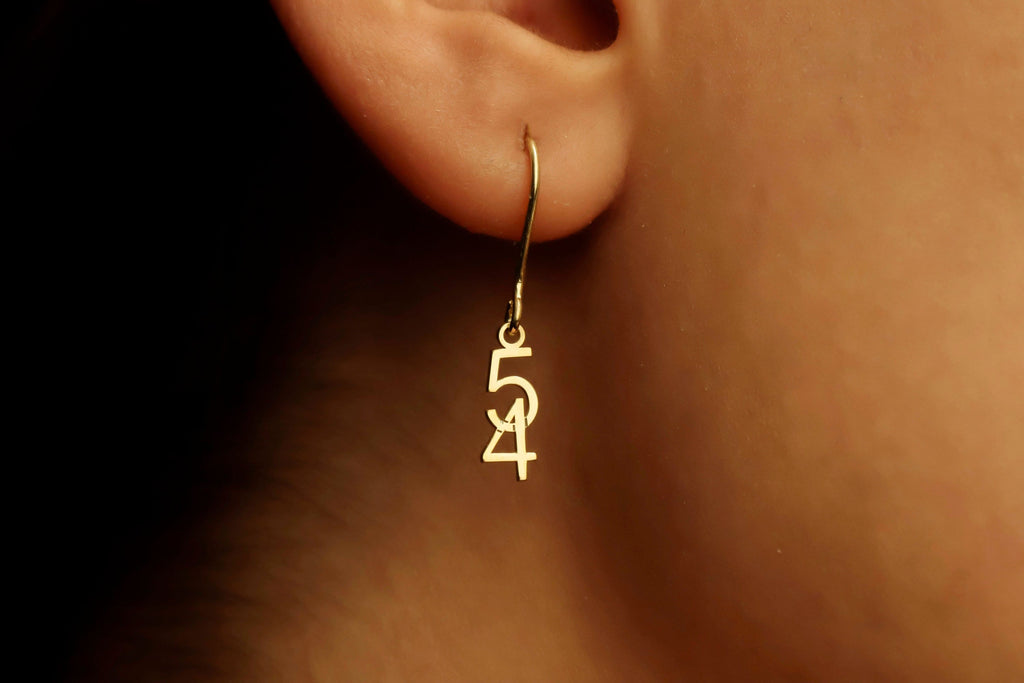 Lucky Charm Jewelry Sterling Silver Number Drop Earrings