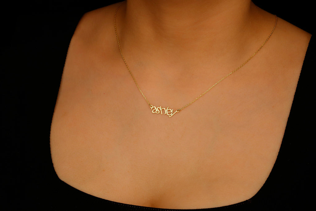 14K Gold Name Necklace - Personalized Initial Jewelry