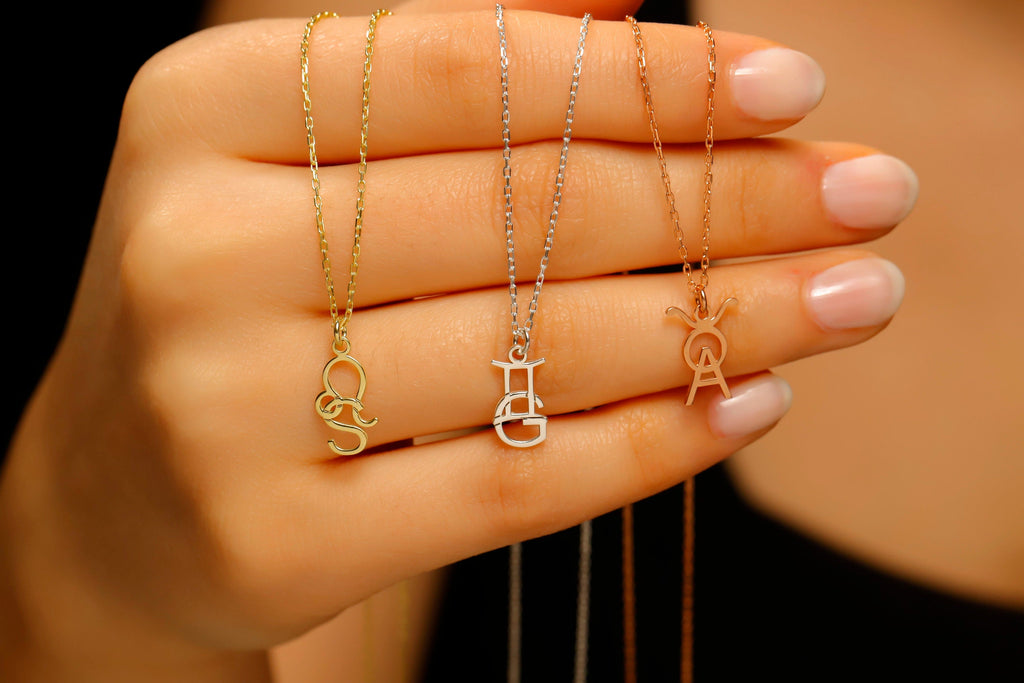 Zodiac Sign and Initial Necklace by SilverGoldandRose
