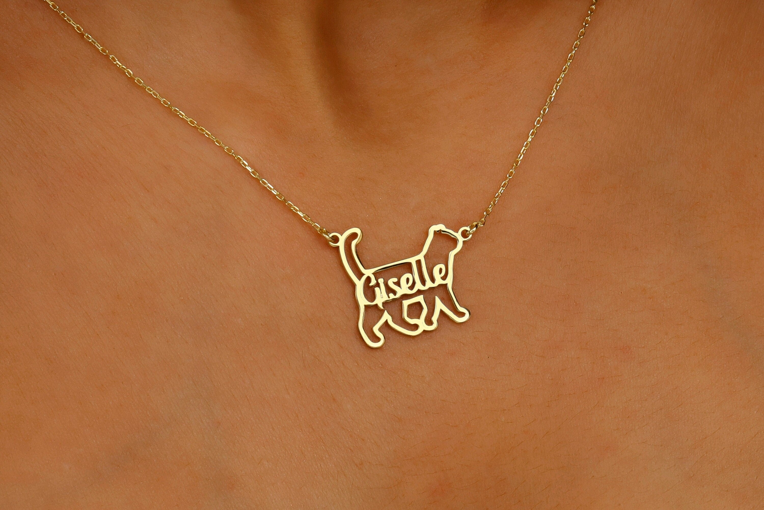 Cat's Meow Jewelry Cat Name Necklace - Personalized Pet Charm for Unique Style