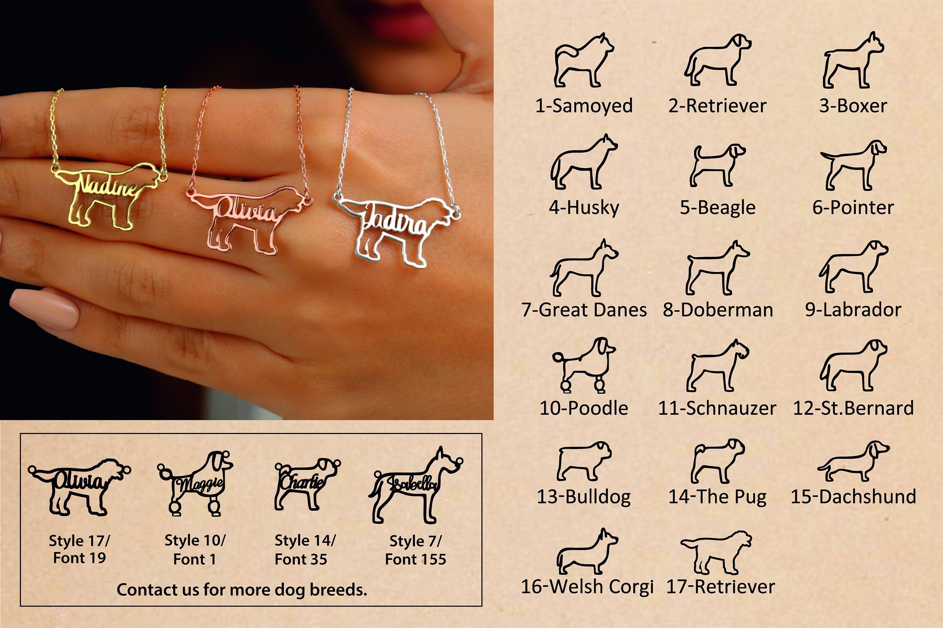 PawPrints Dog Silhouette Necklace - Elegant Design Capturing Your Love for Dogs