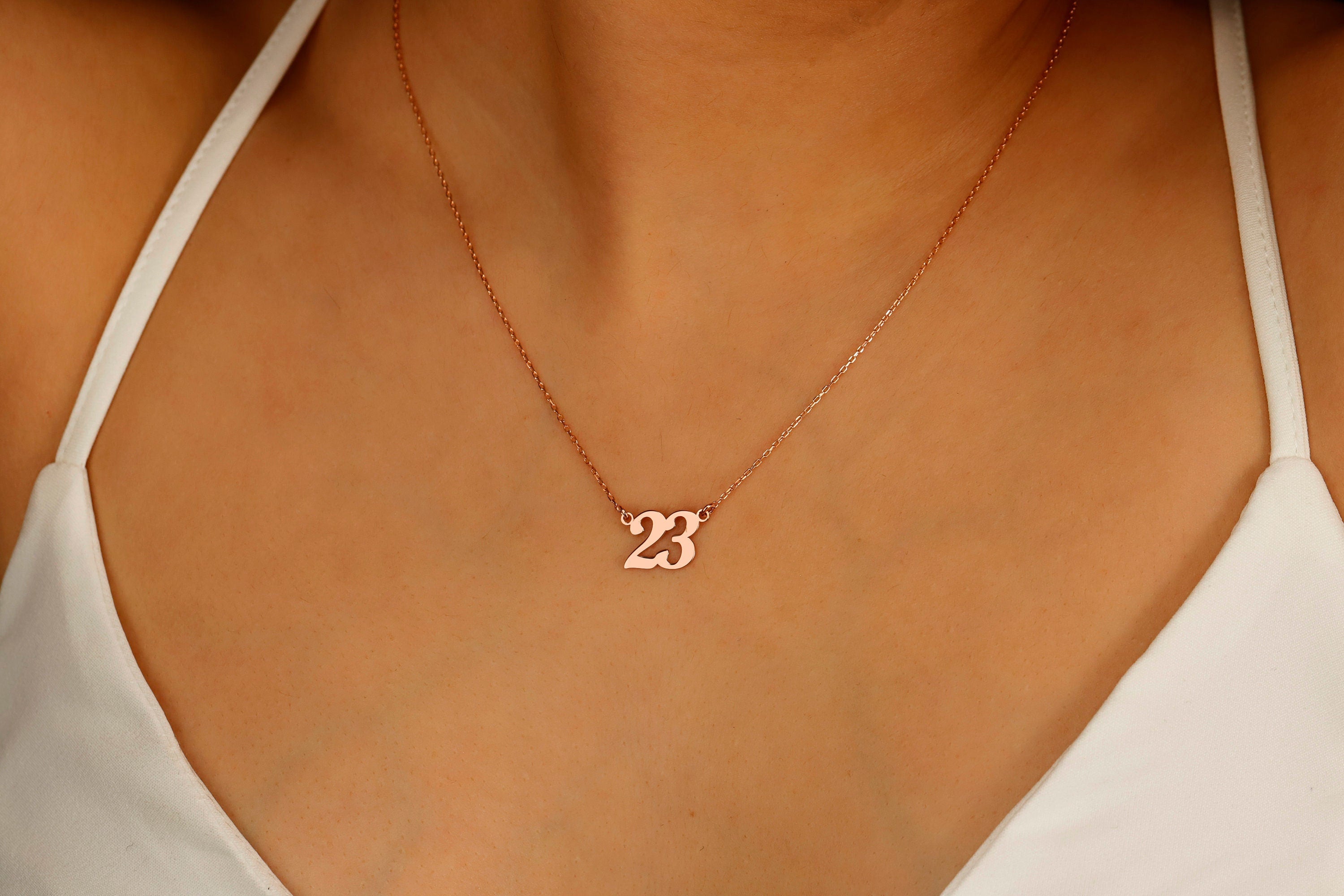 Personalised Year Necklace | Custom Birth Date & Lucky Number Jewelry | Meaningful Birthday Gift