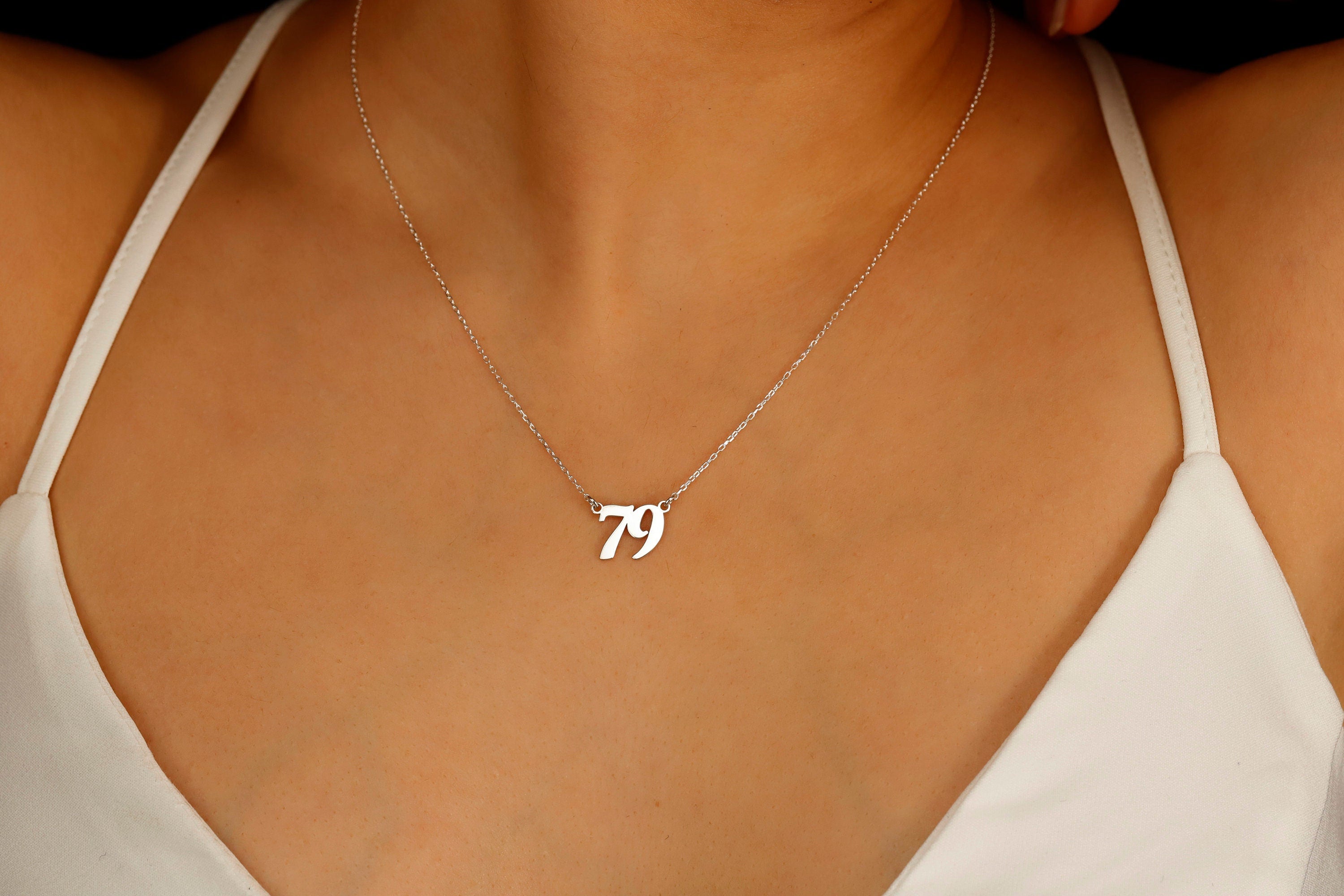 Personalised Year Necklace | Custom Birth Date & Lucky Number Jewelry | Meaningful Birthday Gift