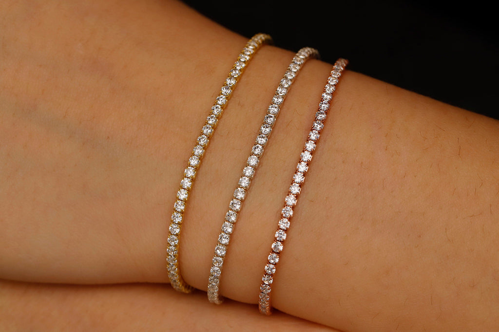 Sterling Silver Waterway Tennis Bracelet - Dazzling CZ Pave White Diamonds