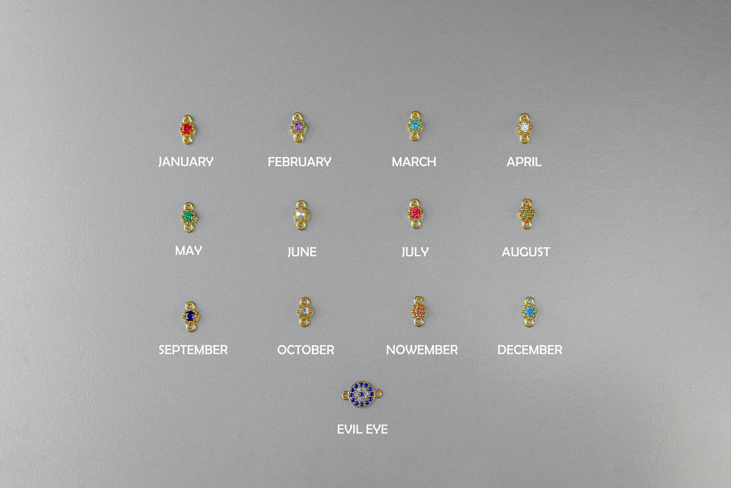 Personalized Birth Month Flower & Birthstone Dangle Earrings