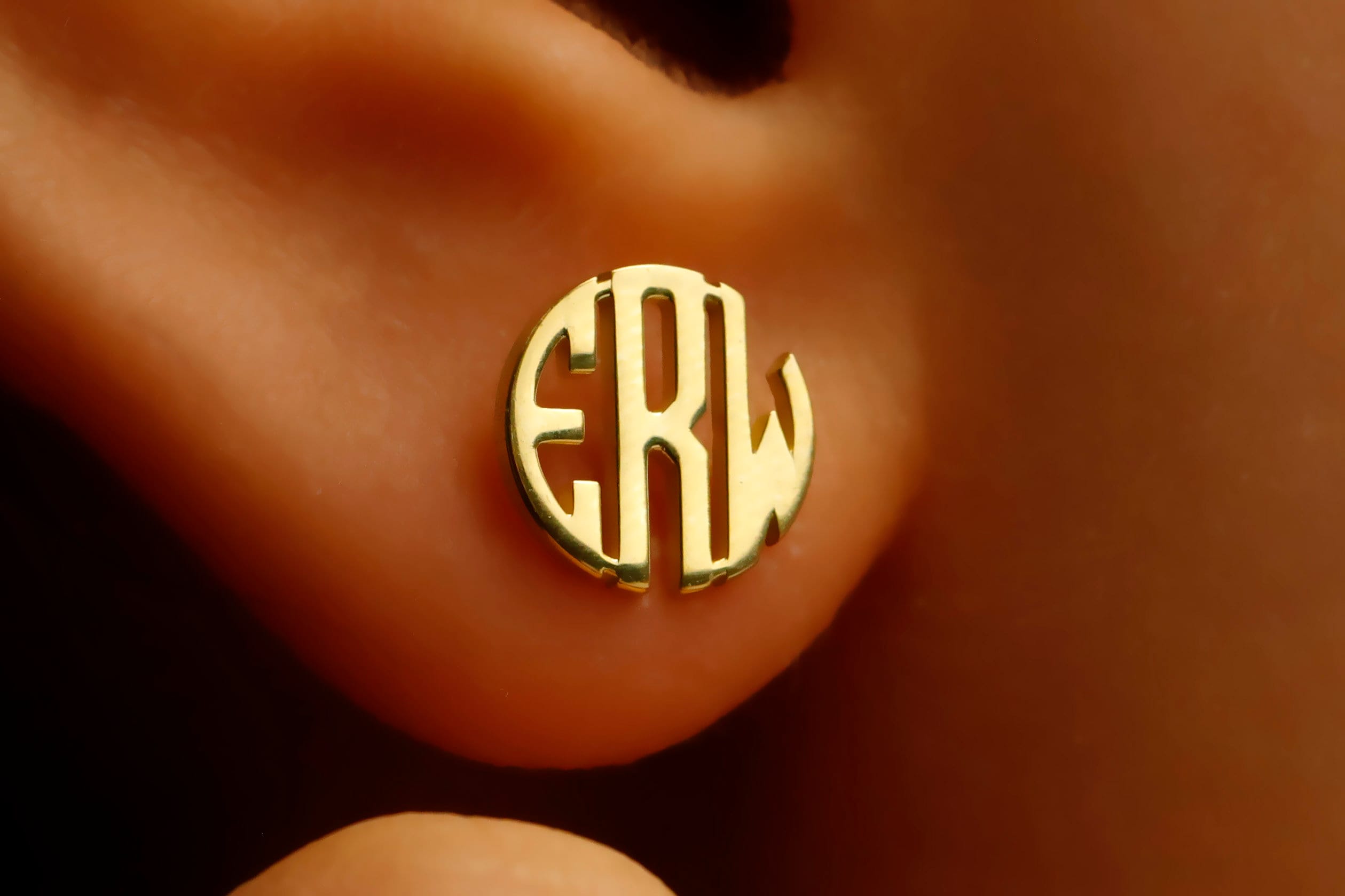 Dainty Monogram Earrings - Personalized Minimalist Jewelry with Custom Block Letters