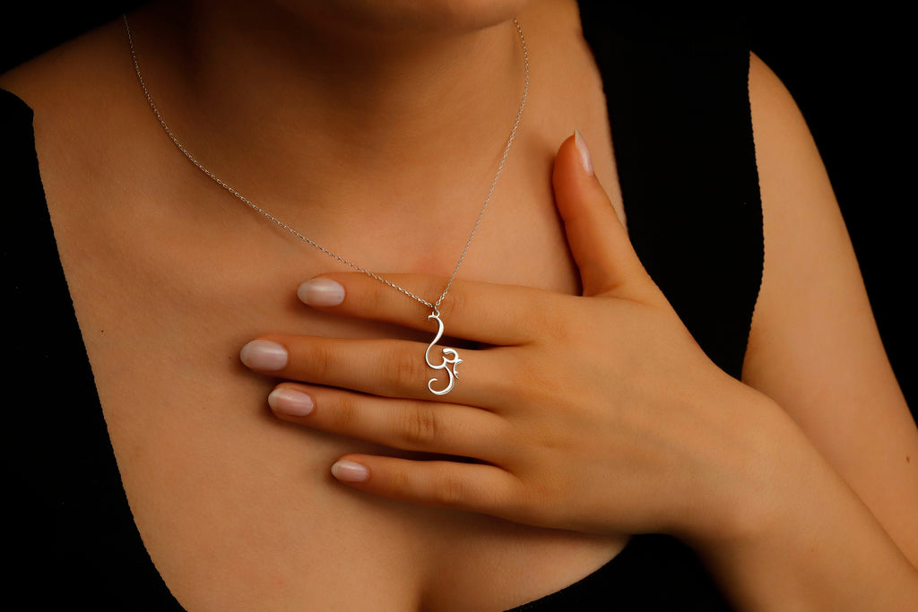 Sterling Silver Yoga Symbol Necklace