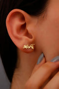 Goldsmithia Personalized Solid Gold Name Earrings - Shine Bright with Custom Elegance